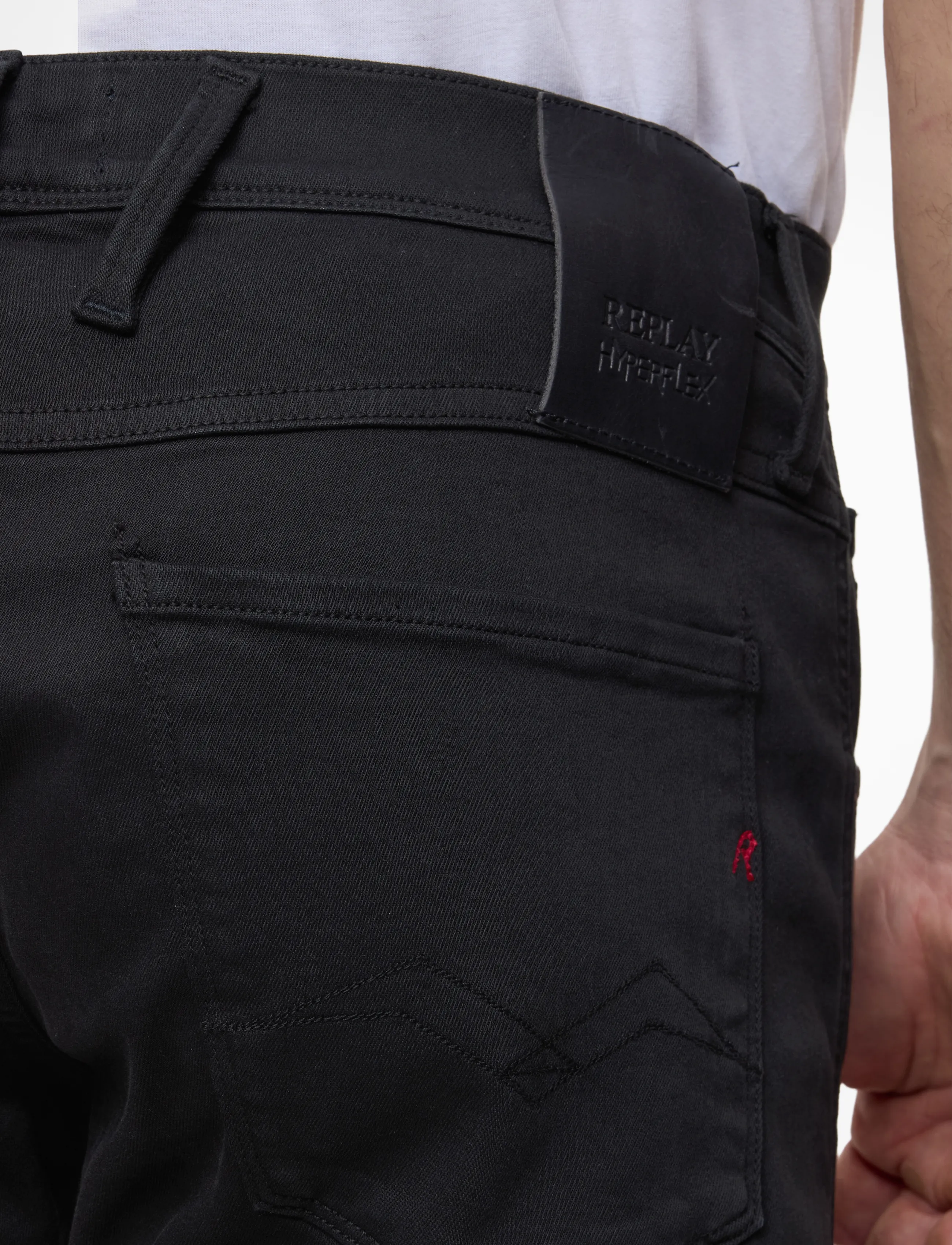 Replay - ANBASS Trousers SLIM Hyperflex Colour XLite - kitsad teksad - black - 5