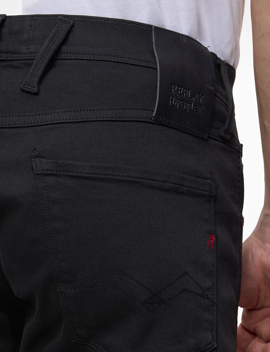Replay - ANBASS Trousers SLIM Hyperflex Colour XLite - kitsad teksad - black - 5