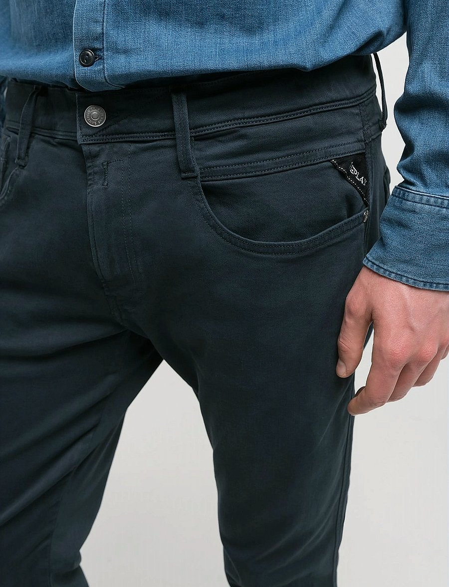 Replay - ANBASS Trousers SLIM Hyperflex Colour XLite - kitsad teksad - blue - 5