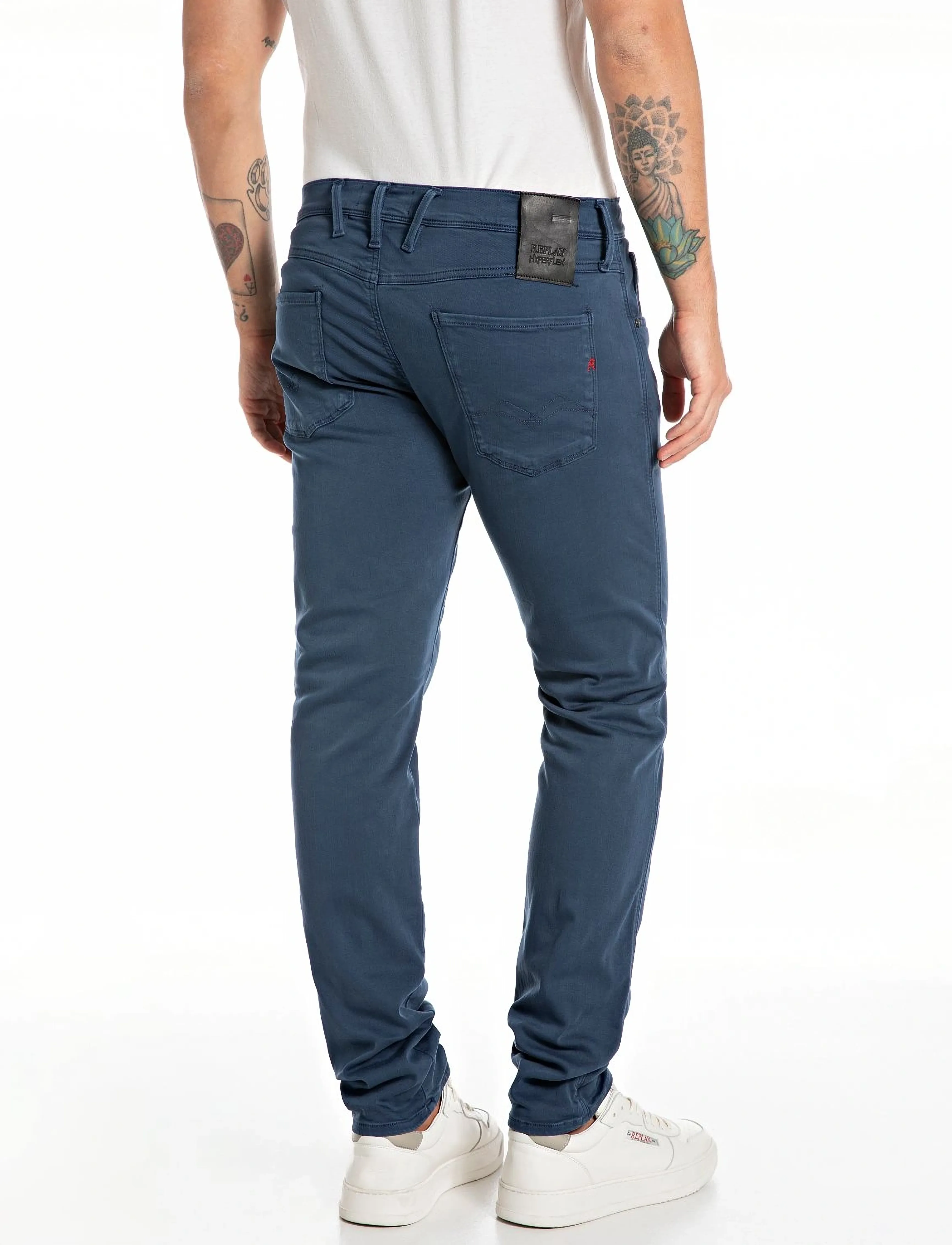 Replay - ANBASS Trousers SLIM Hyperflex Colour XLite - bukser & jeans - blue - 2