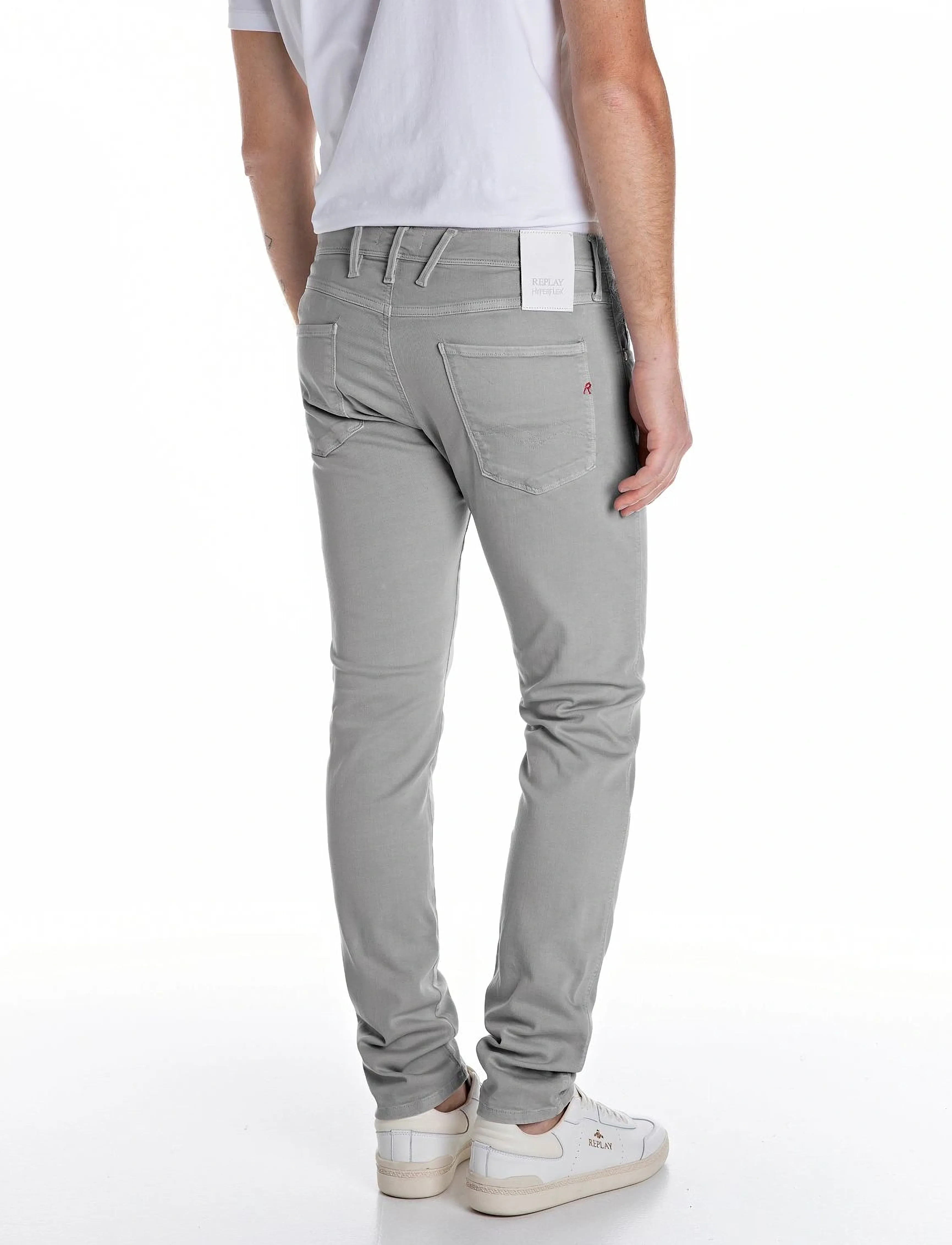 Replay - ANBASS Trousers SLIM Hyperflex Colour XLite - bukser & jeans - grey - 2