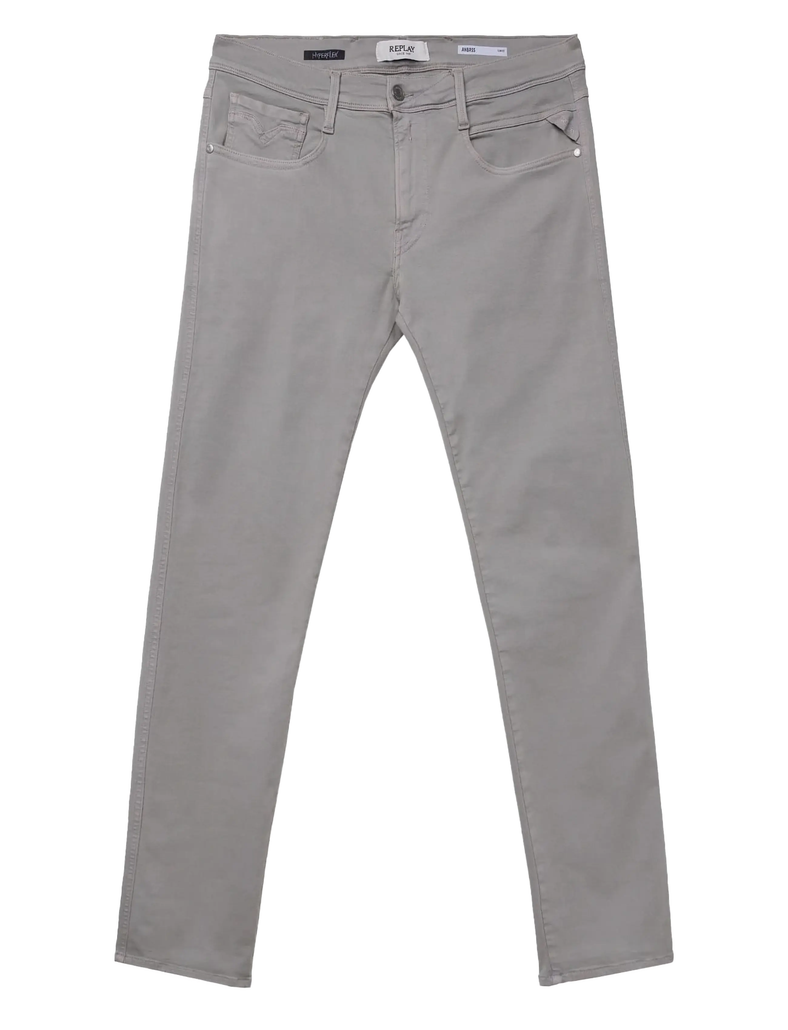 REPLAY Anbass Hosen Slim Hyperflex Colour Xlite Grau - 36x32 - Herren