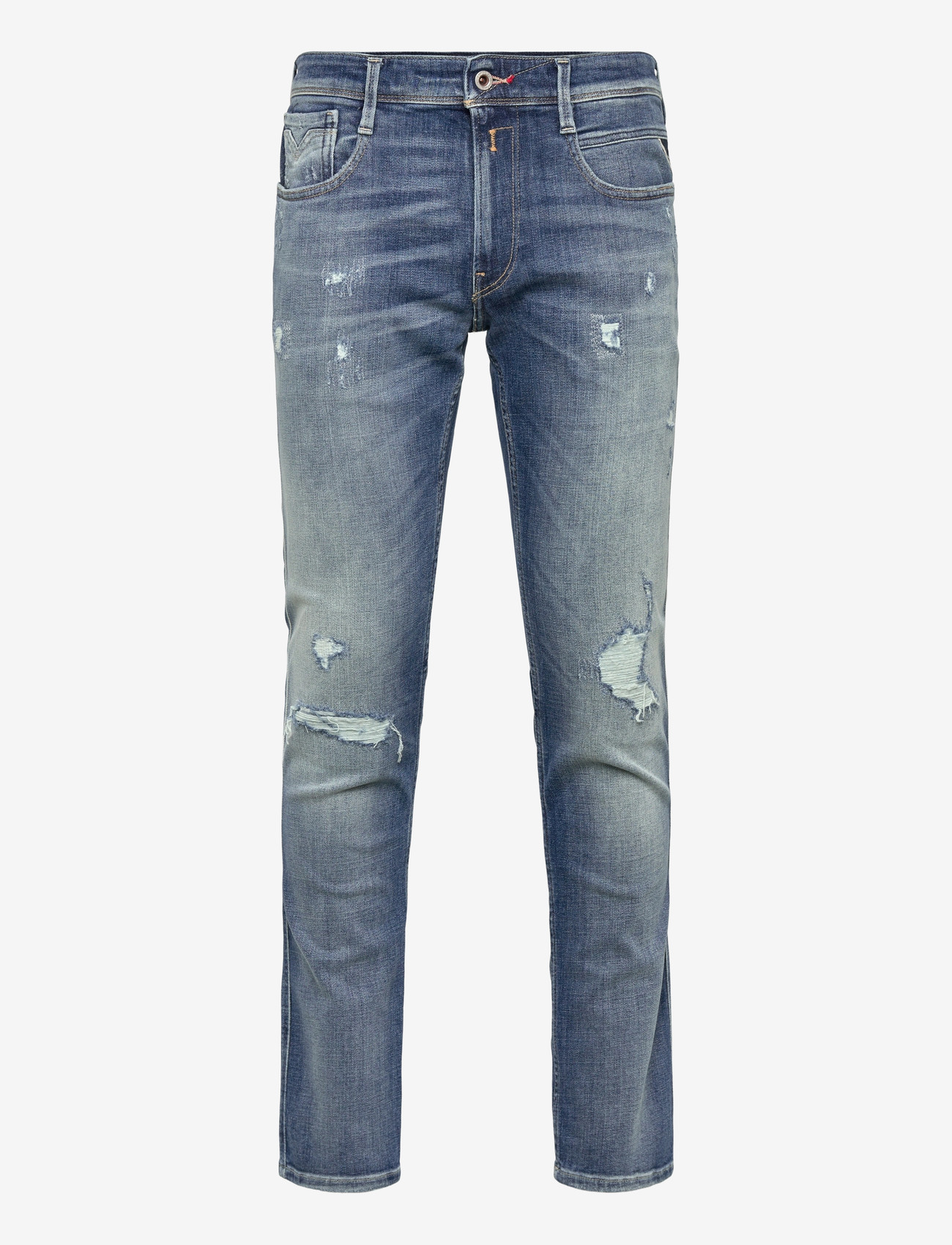 Replay - ANBASS Trousers SLIM AGED - slim jeans - medium blue - 1