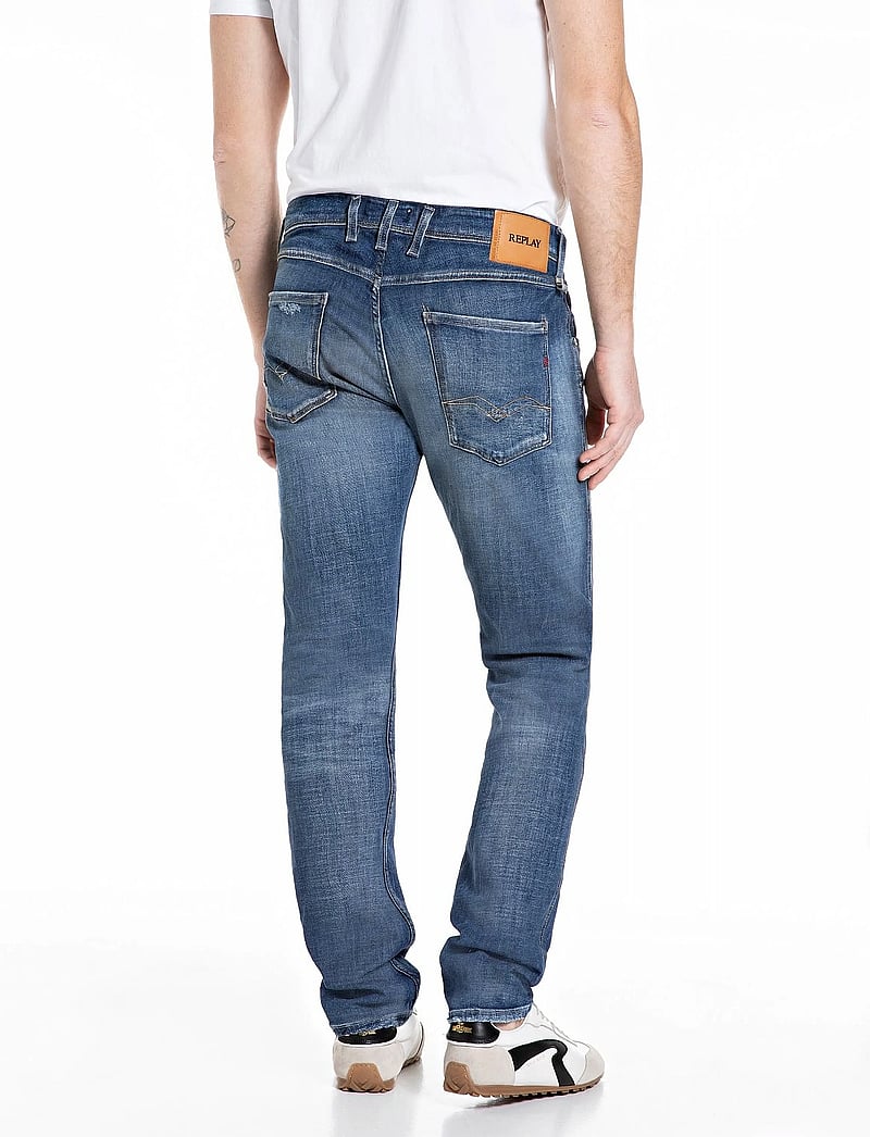 Replay - ANBASS Trousers SLIM AGED - slim jeans - medium blue - 3