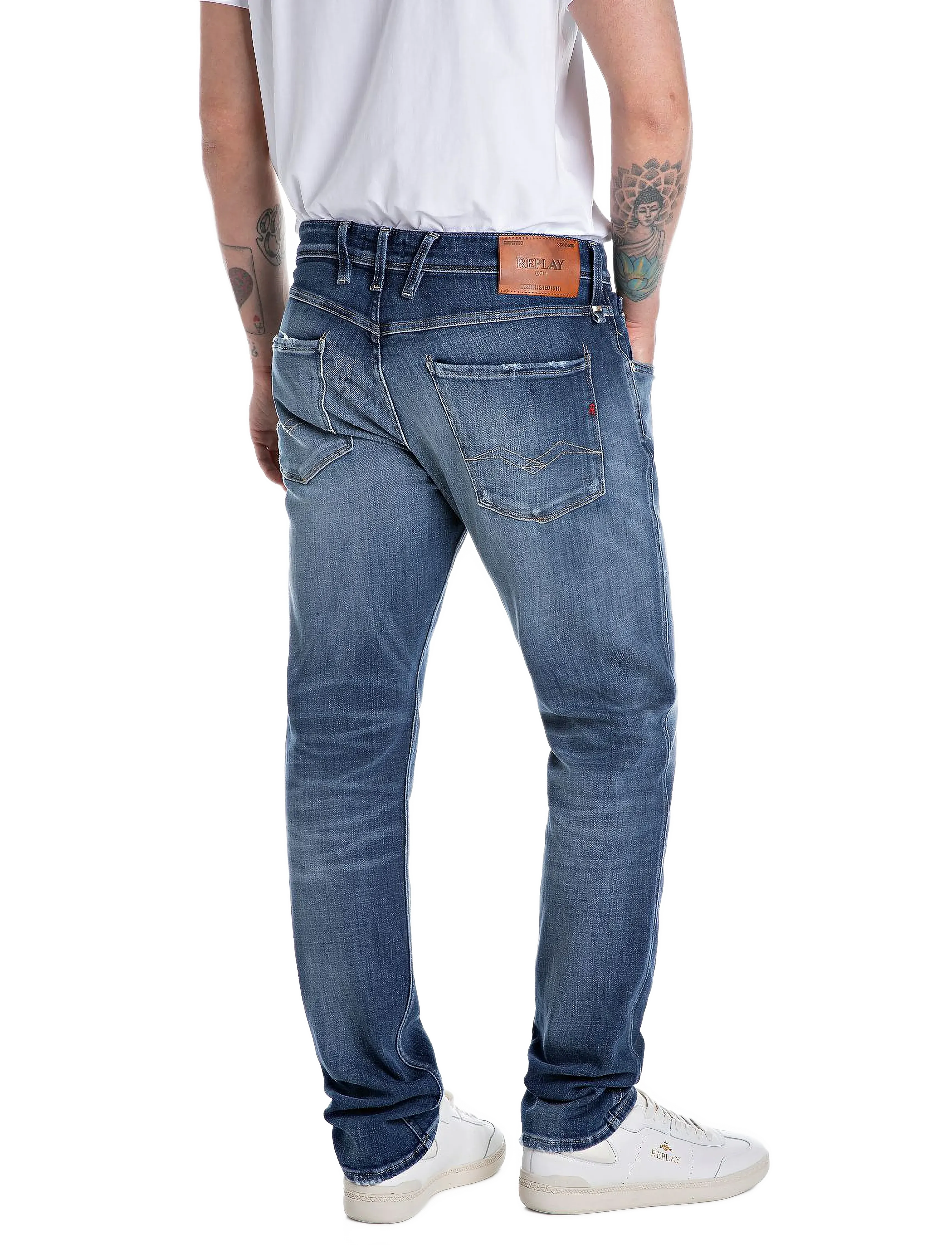 Replay - ANBASS Trousers SLIM - blue - 2