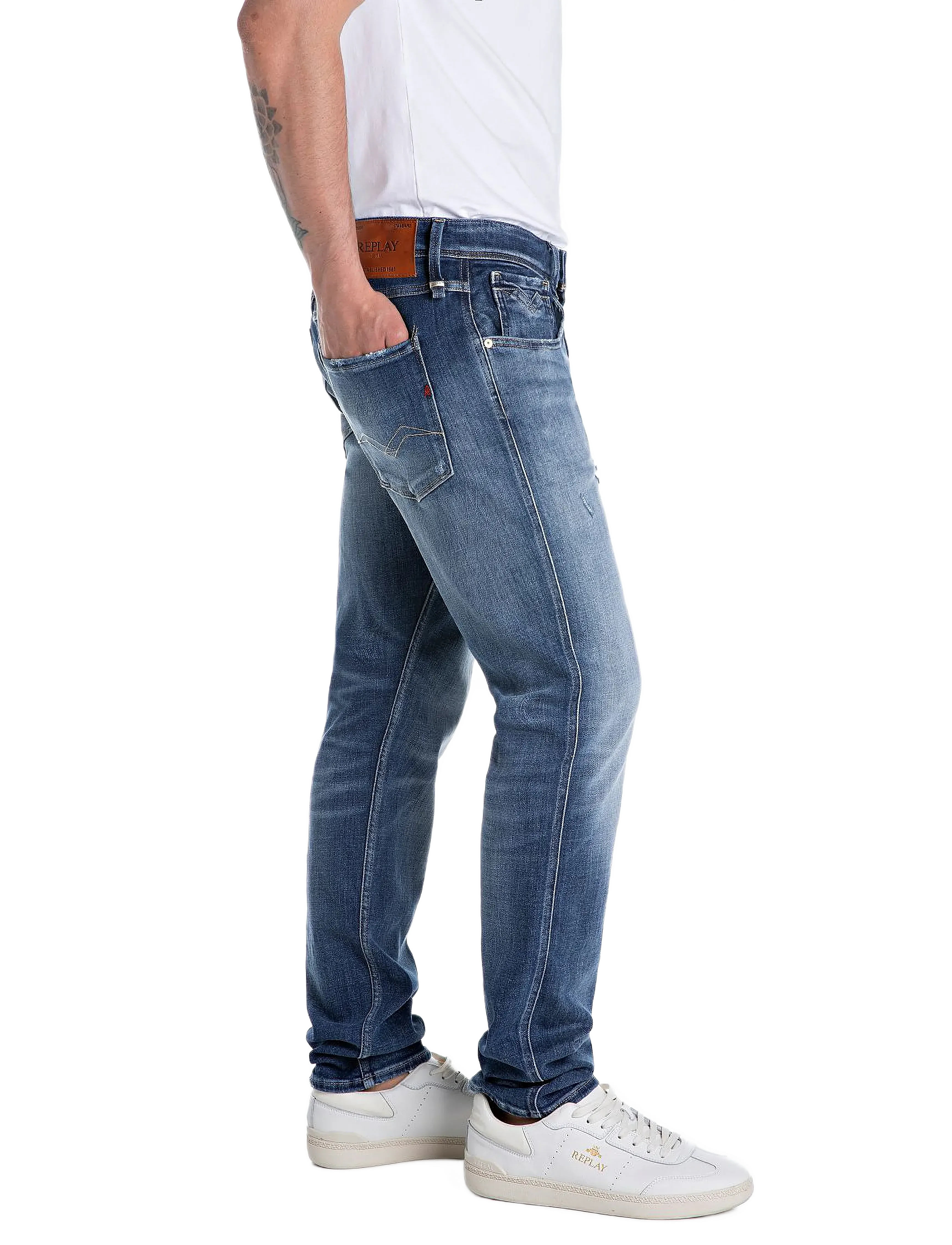 Replay - ANBASS Trousers SLIM - blue - 3