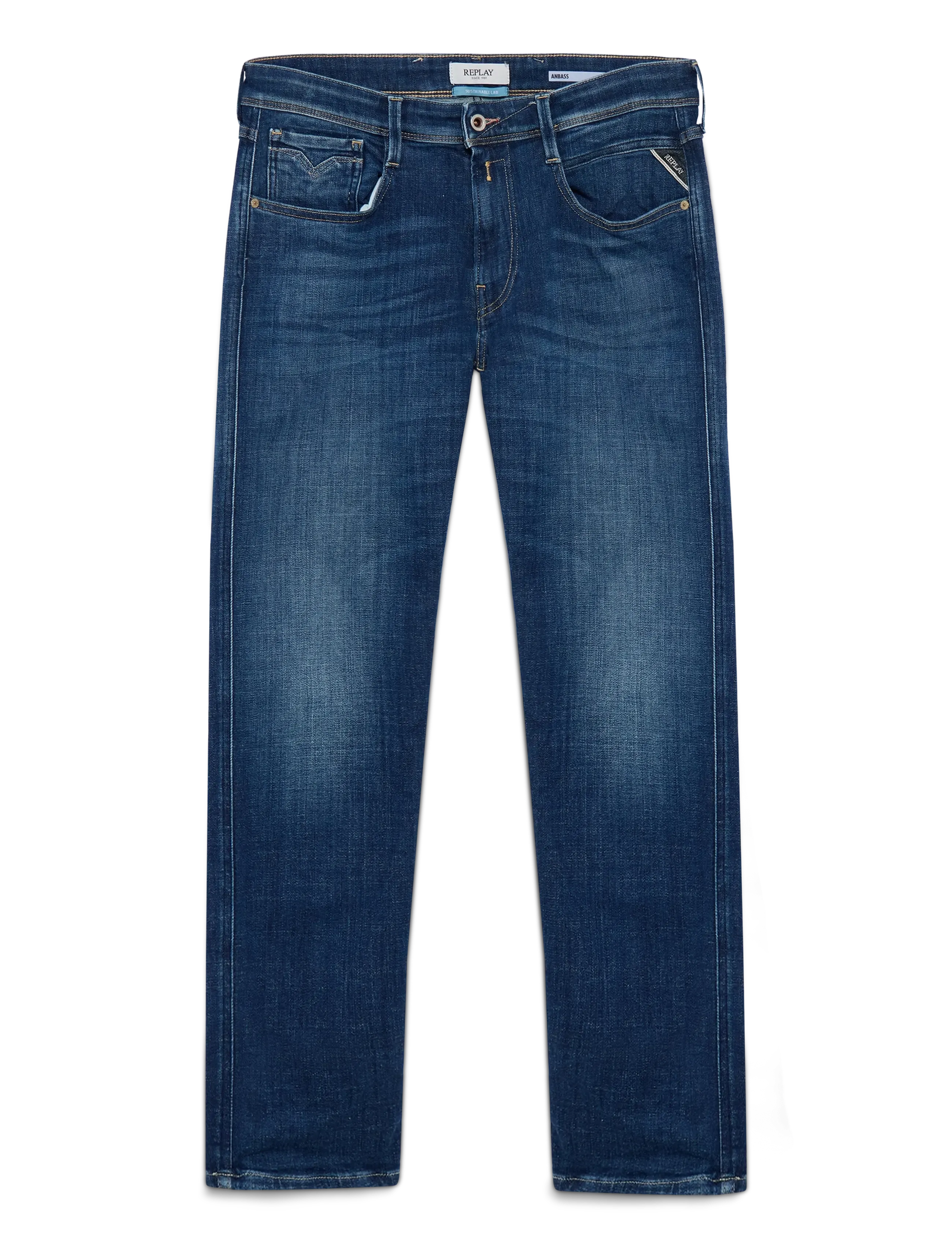 ANBASS Trousers SLIM AGED - DARK BLUE