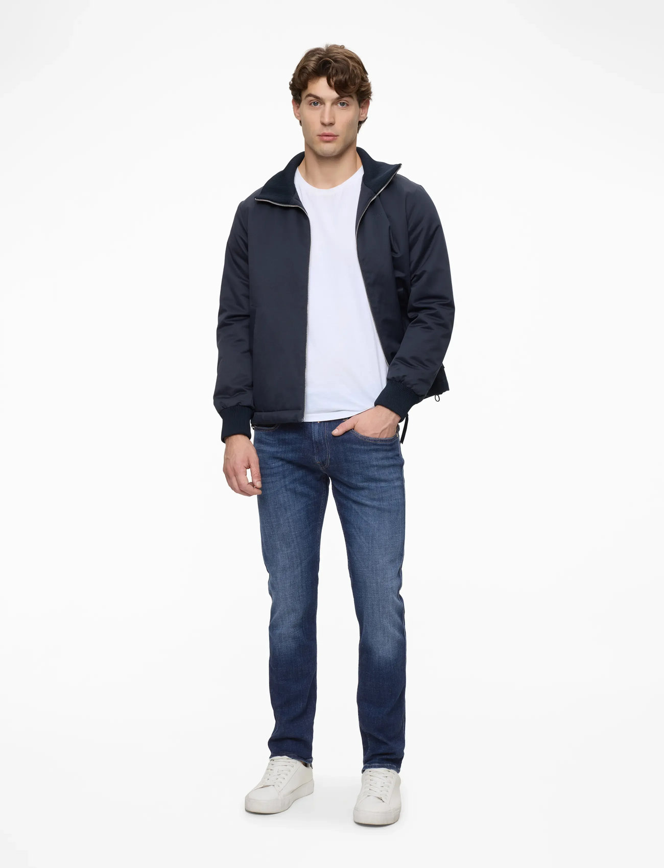 Replay - ANBASS Trousers SLIM AGED - kitsad teksad - dark blue - 3