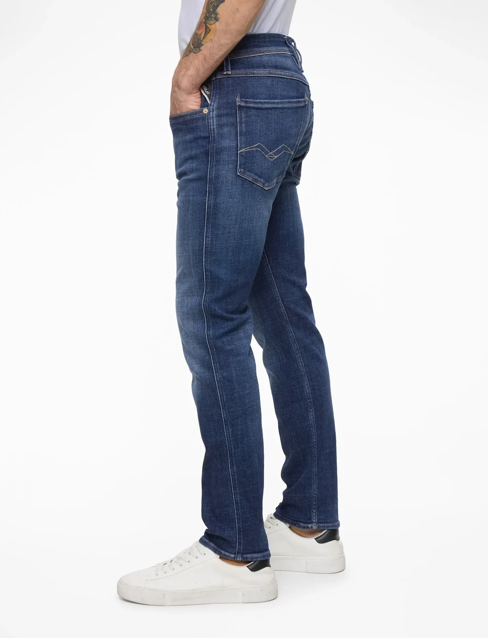 Replay - ANBASS Trousers SLIM AGED - slim jeans - dark blue - 3