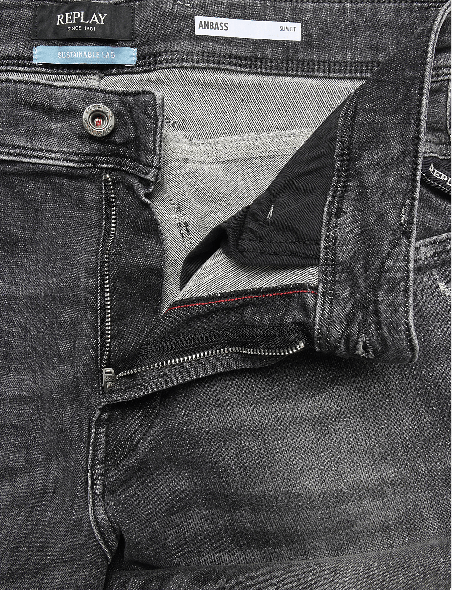 Replay - ANBASS SLIM AGED Sustainable DENIM Trousers - slim fit jeans - grey - 5