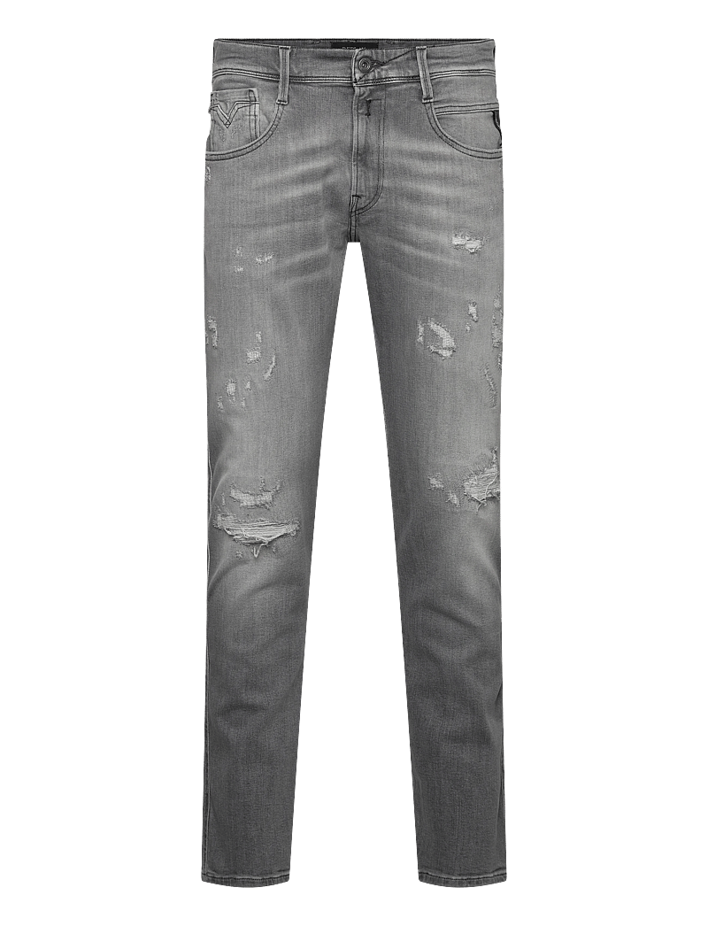 Replay - ANBASS Trousers SLIM AGED - slim jeans - medium grey - 1