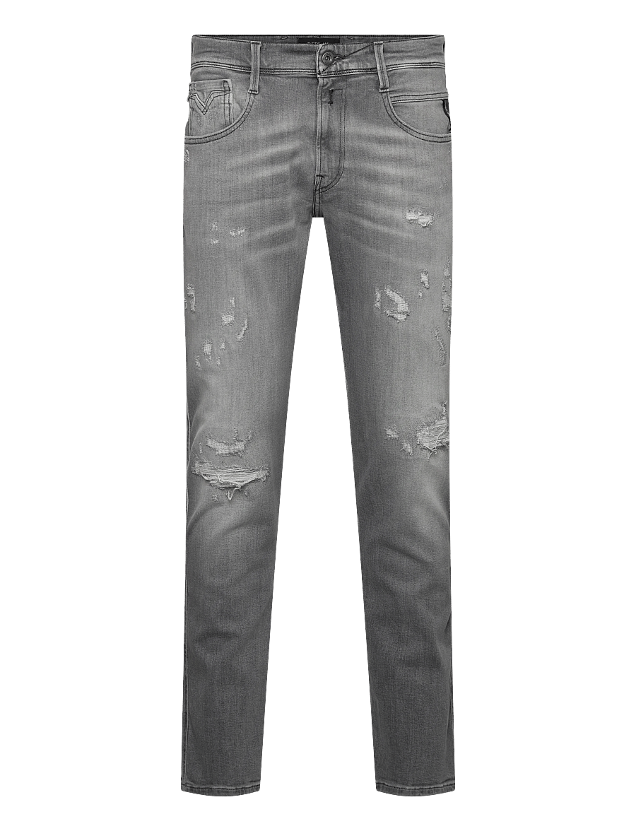 Replay - ANBASS Trousers SLIM AGED - slim jeans - medium grey - 1