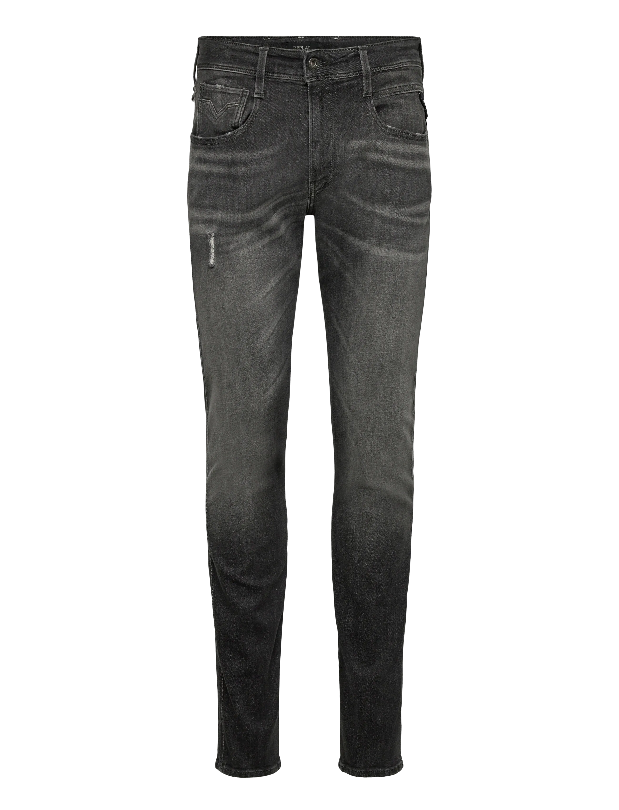 REPLAY Anbass Hosen Slim Aged Grau - 36x32 - Herren