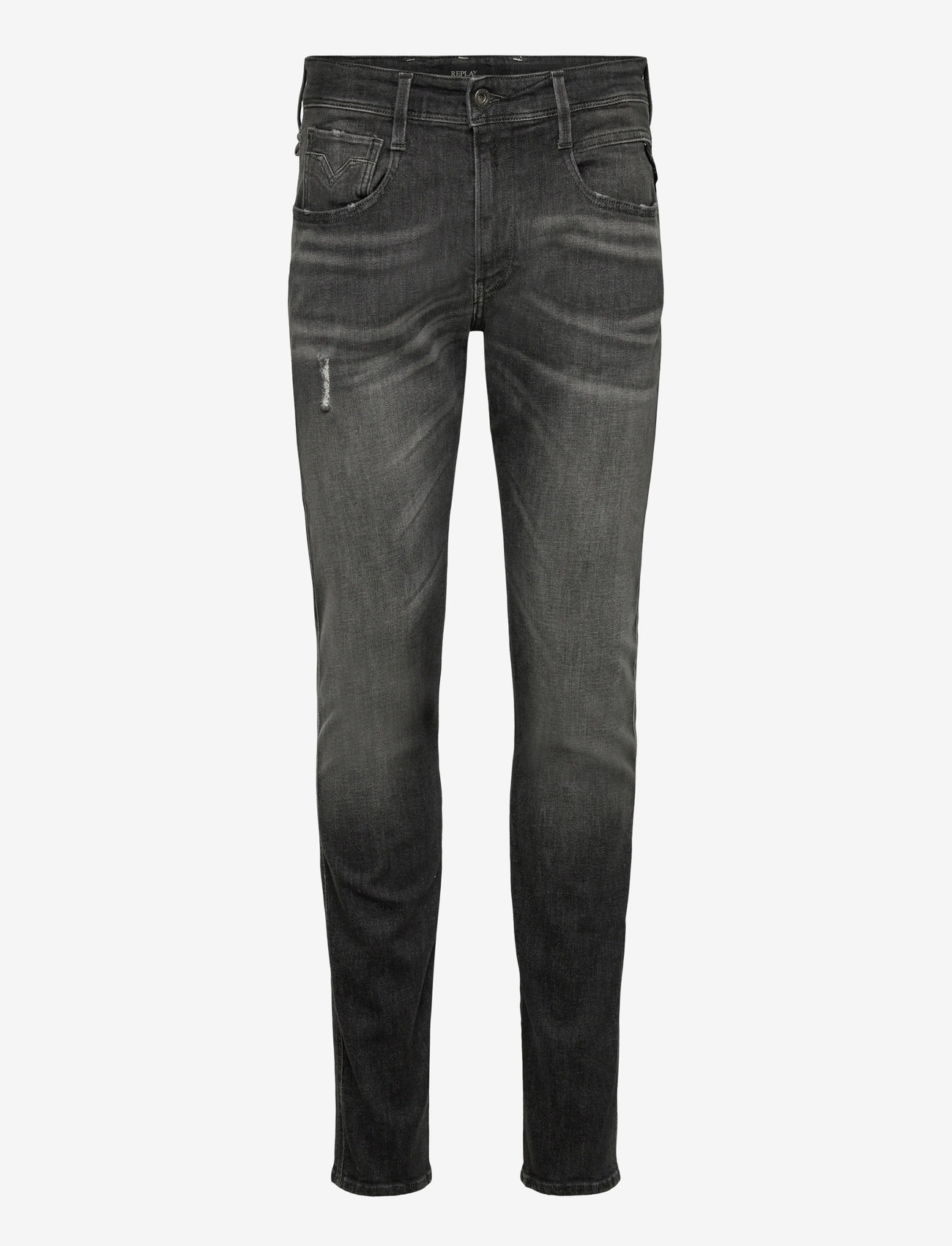 Replay - ANBASS Trousers SLIM AGED - kitsad teksad - dark grey - 1