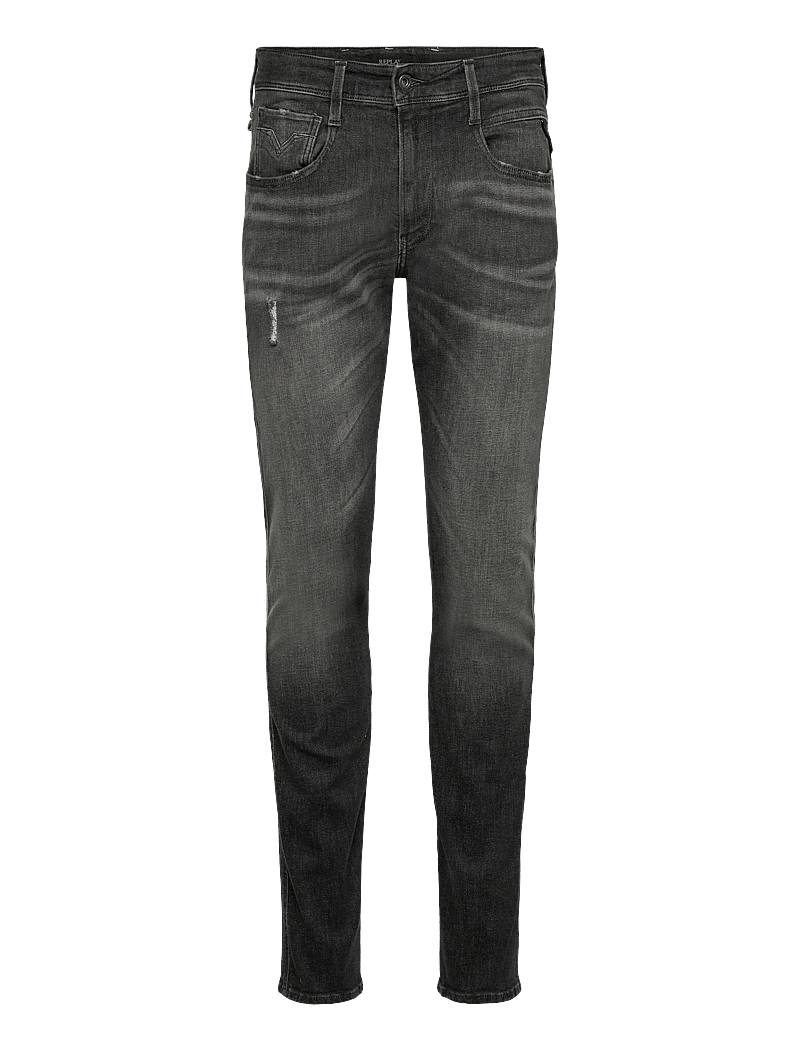 Replay - ANBASS Trousers SLIM AGED - kitsad teksad - dark grey - 1