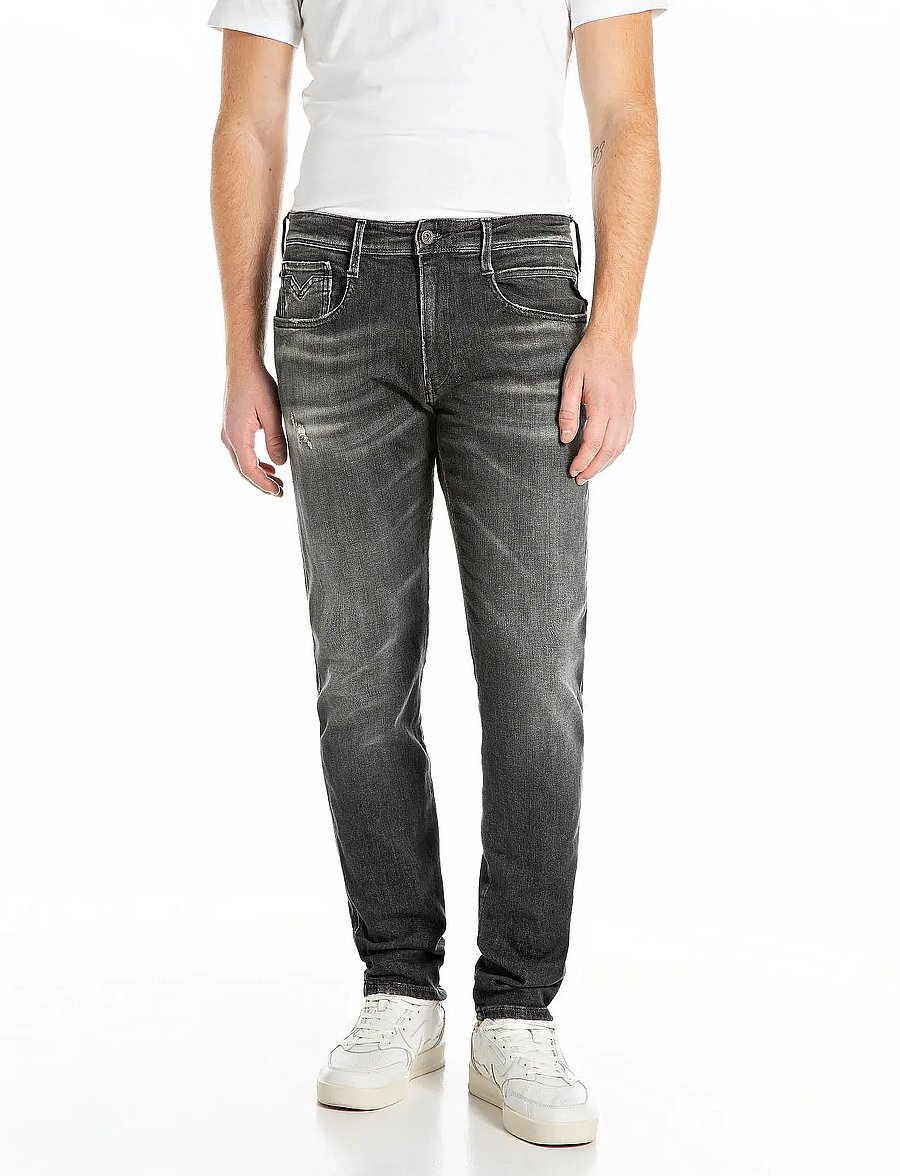 Replay - ANBASS Trousers SLIM AGED - slim-fit jeans - dark grey - 0