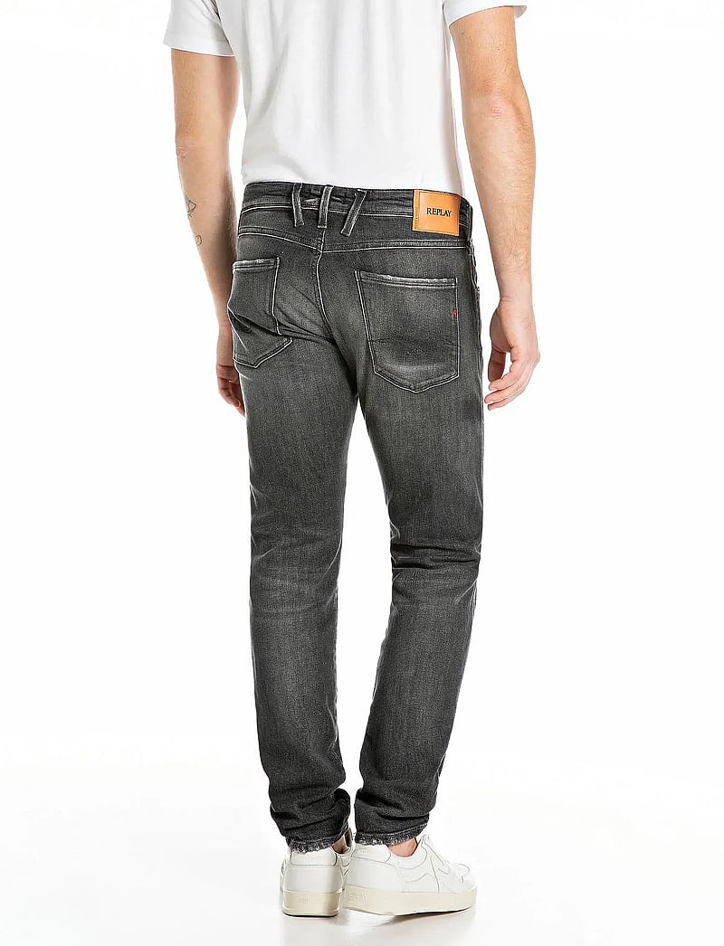 Replay - ANBASS Trousers SLIM AGED - kitsad teksad - dark grey - 3
