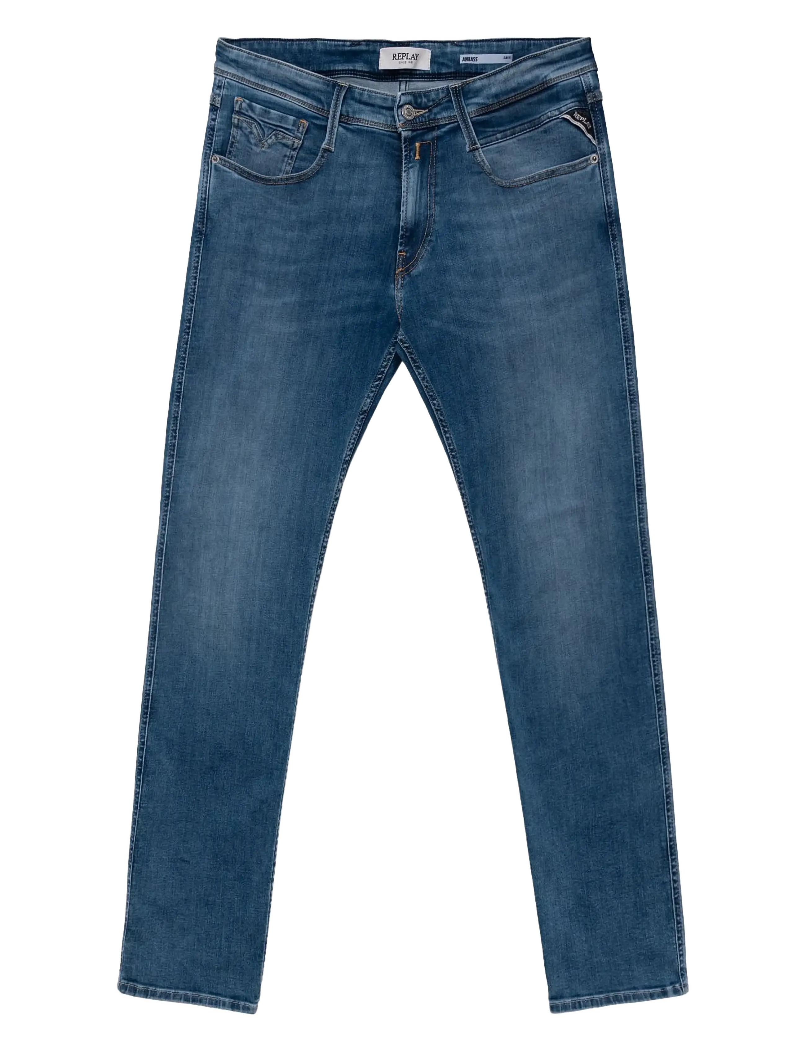 Replay ANBASS Trousers SLIM 99 Denim - Jeans - MEDIUM BLUE / blue