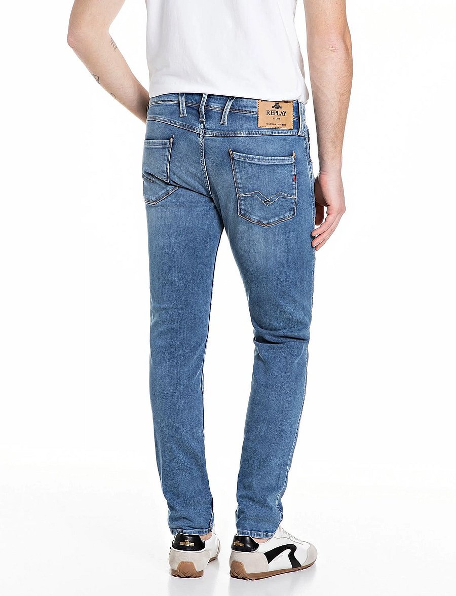 Replay - ANBASS Trousers SLIM 99 Denim - kitsad teksad - medium blue - 2