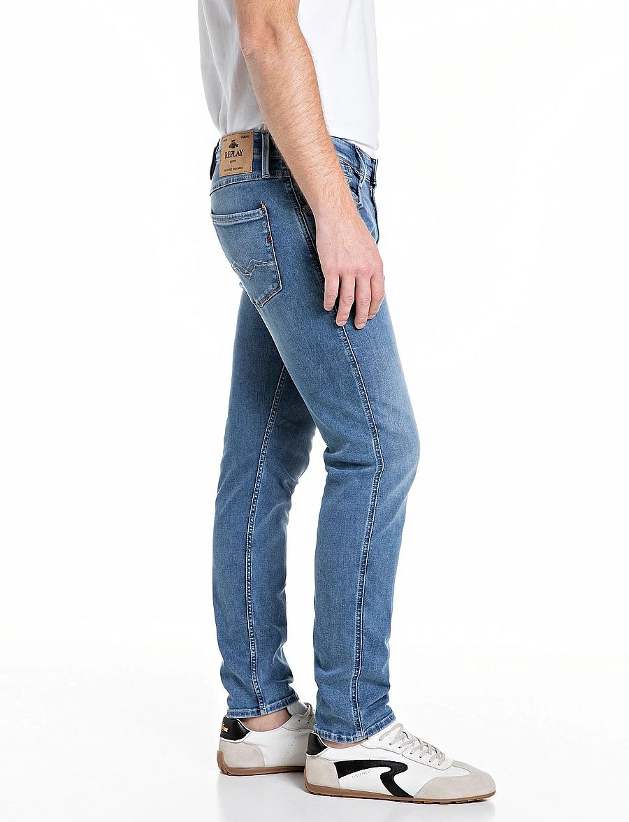 Replay - ANBASS Trousers SLIM 99 Denim - kitsad teksad - medium blue - 3