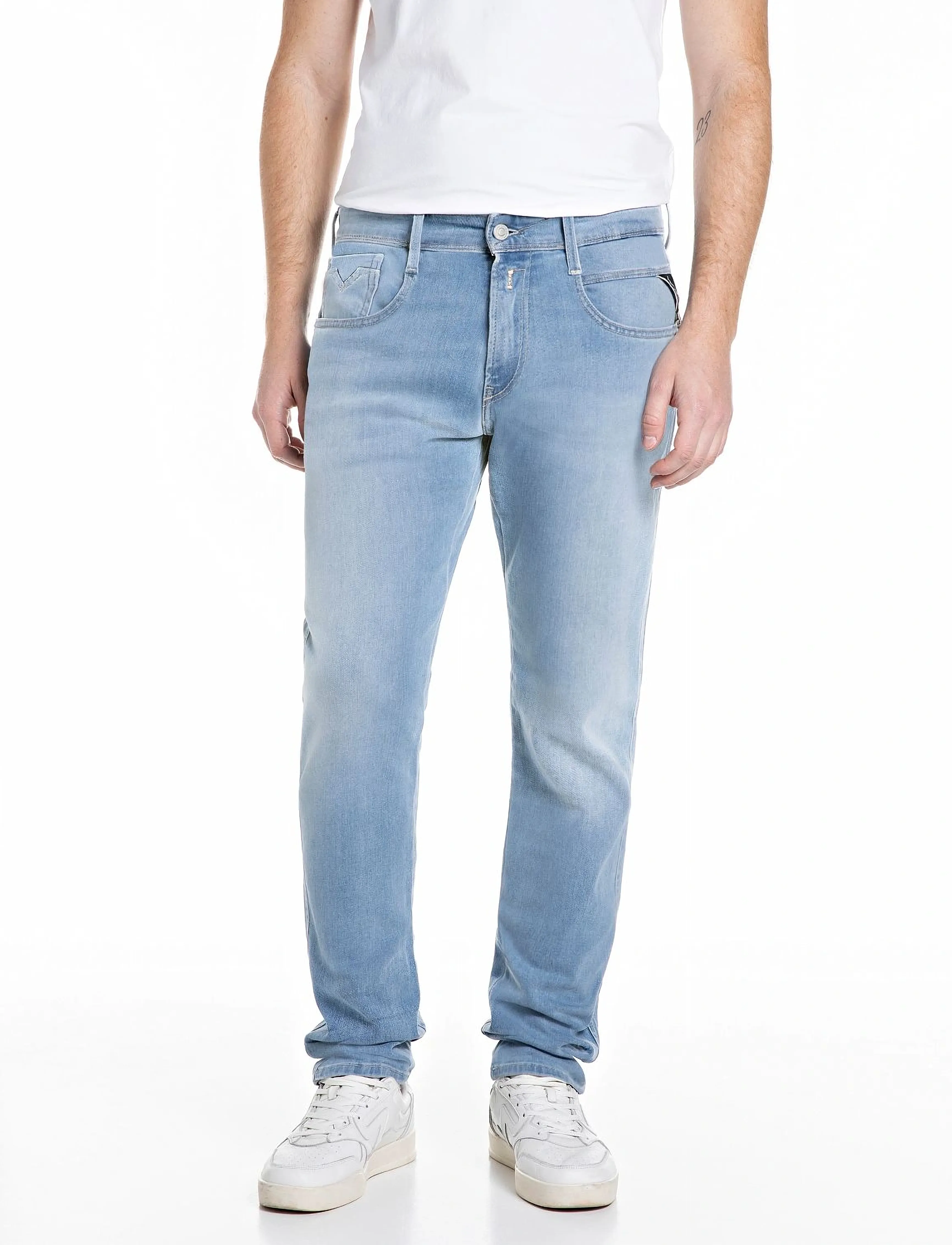 Replay ANBASS Trousers SLIM 99 Denim - Kleidung - BLUE / blue