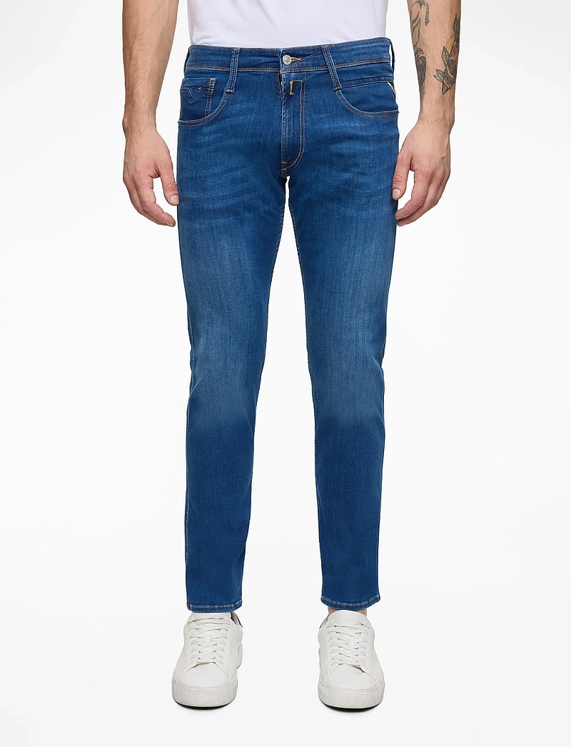 Replay - ANBASS Trousers SLIM 99 Denim - kitsad teksad - blue - 0