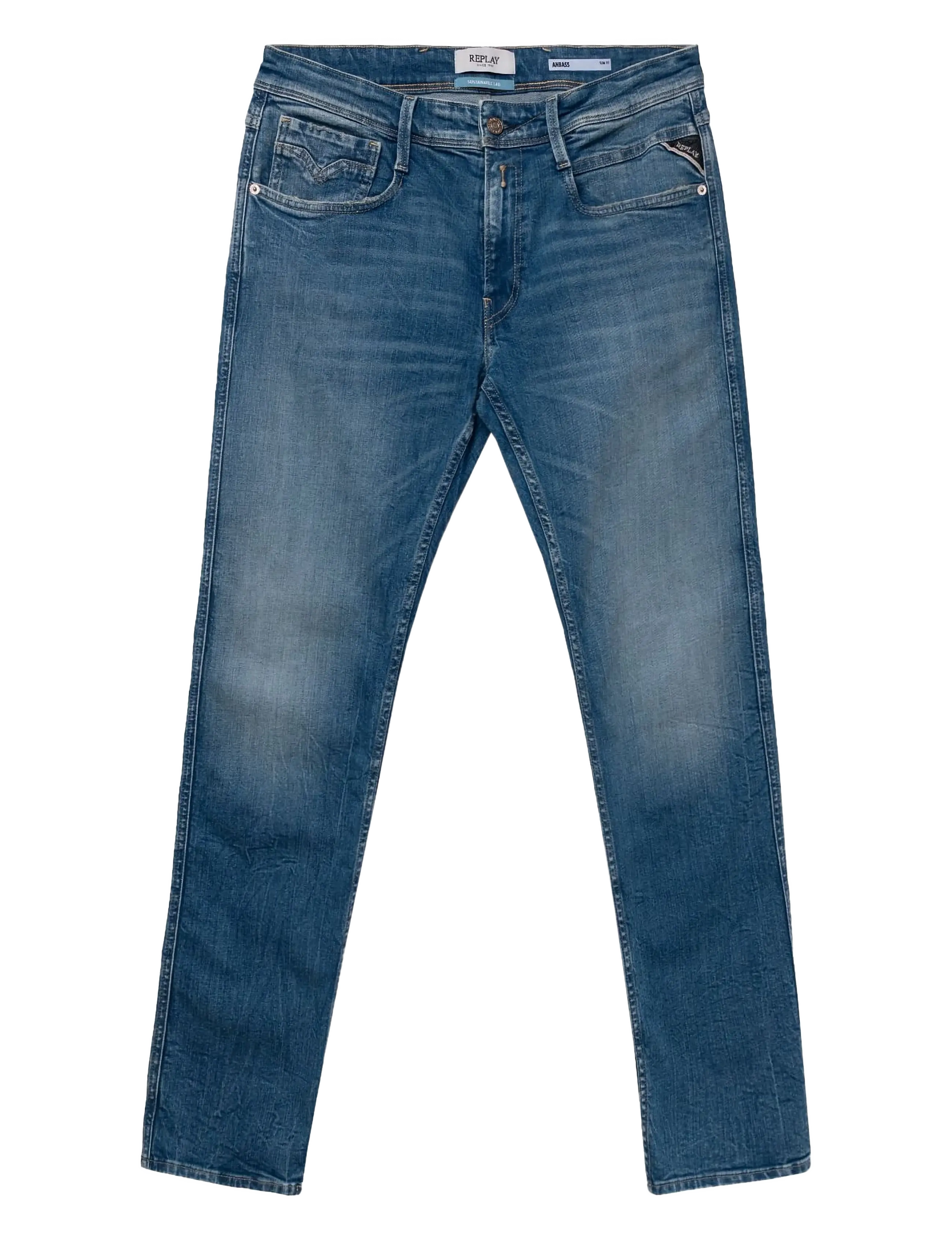 Replay ANBASS Trousers SLIM 573 ECO PLUS - Replay - MEDIUM BLUE / blue