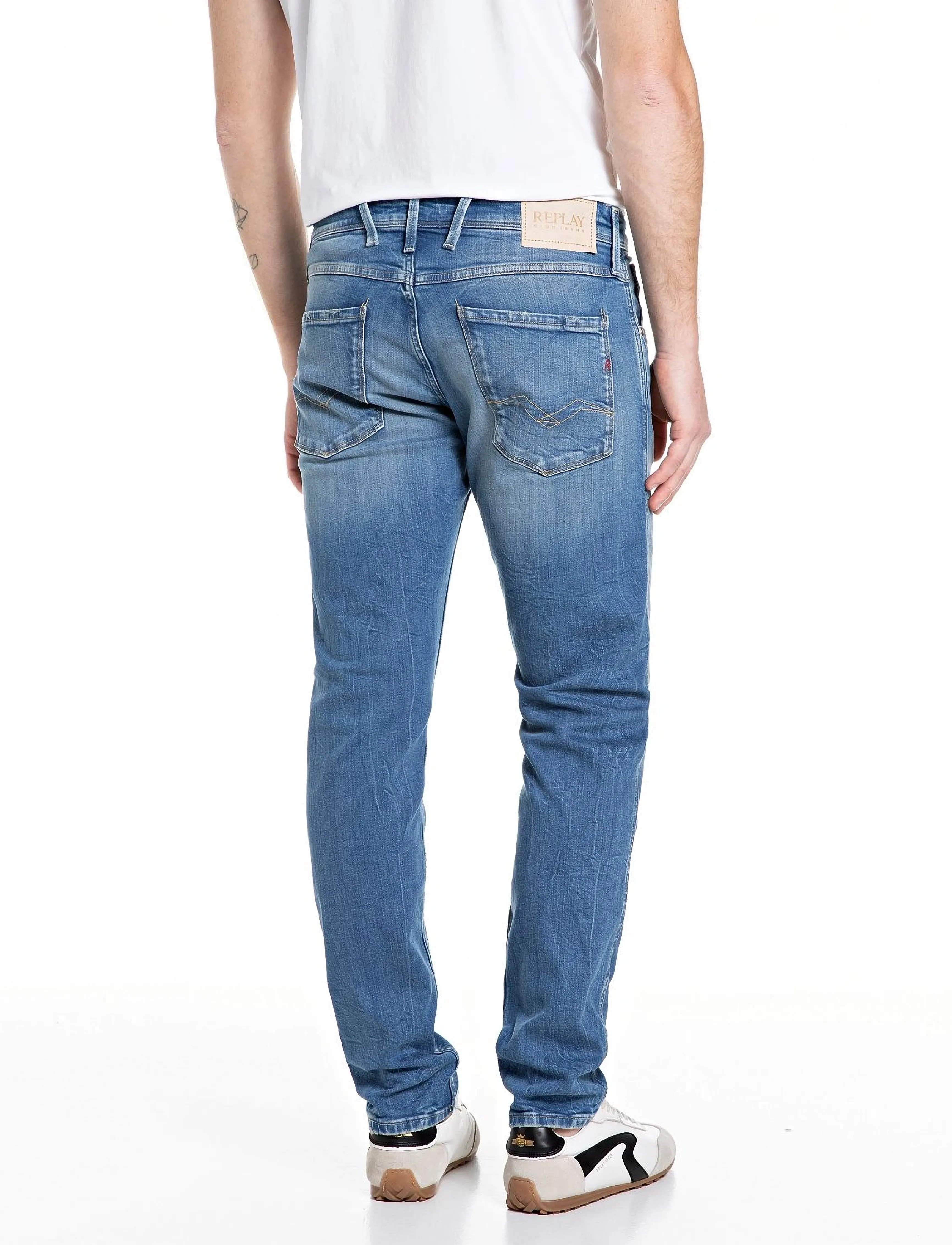 Replay - ANBASS Trousers SLIM 573 ECO PLUS - slim-gallabuxur - medium blue - 2