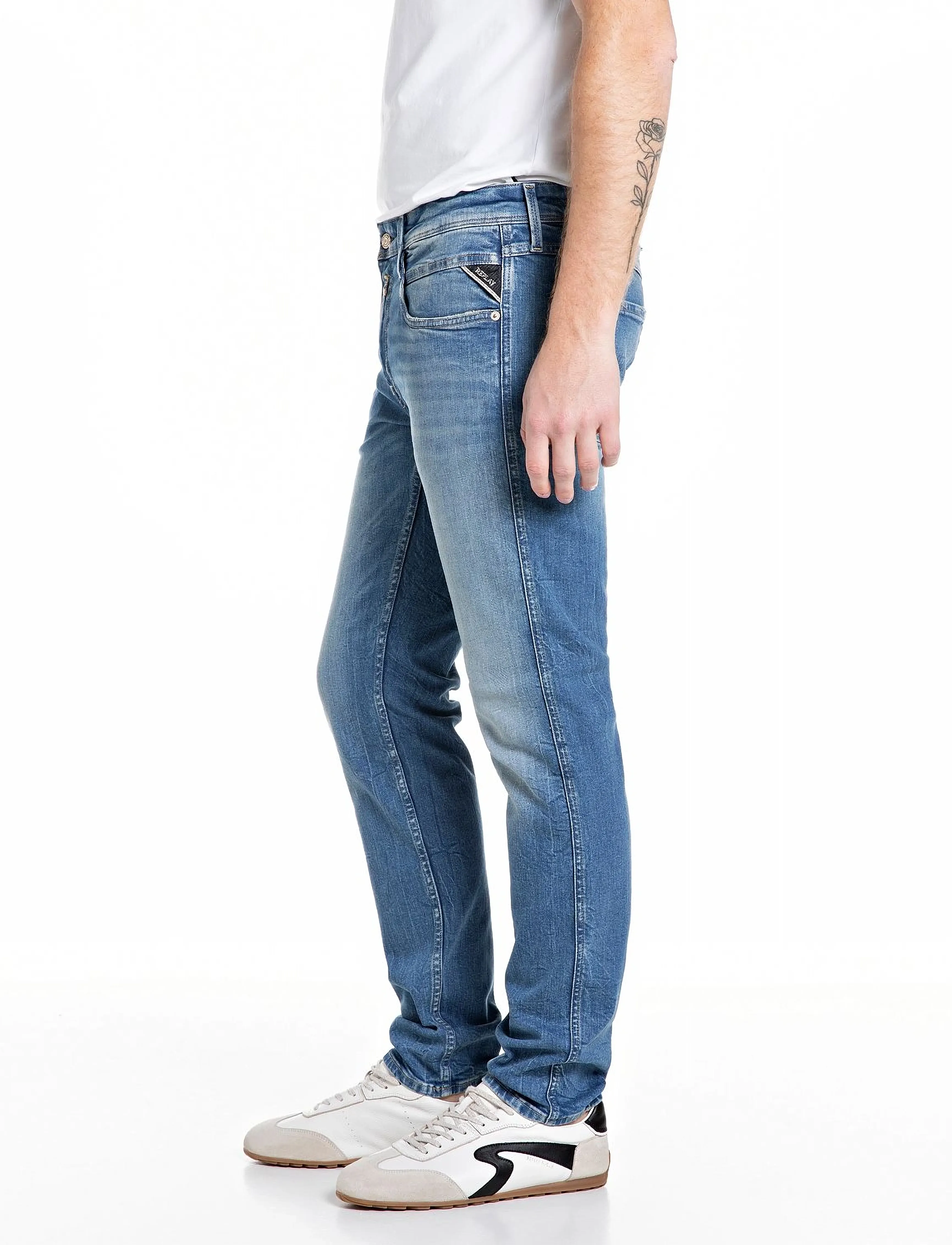 Replay - ANBASS Trousers SLIM 573 ECO PLUS - slim-gallabuxur - medium blue - 3
