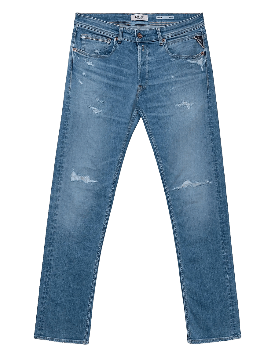 Replay - ANBASS Trousers SLIM 573 ECO PLUS - slim fit -farkut - medium blue - 1