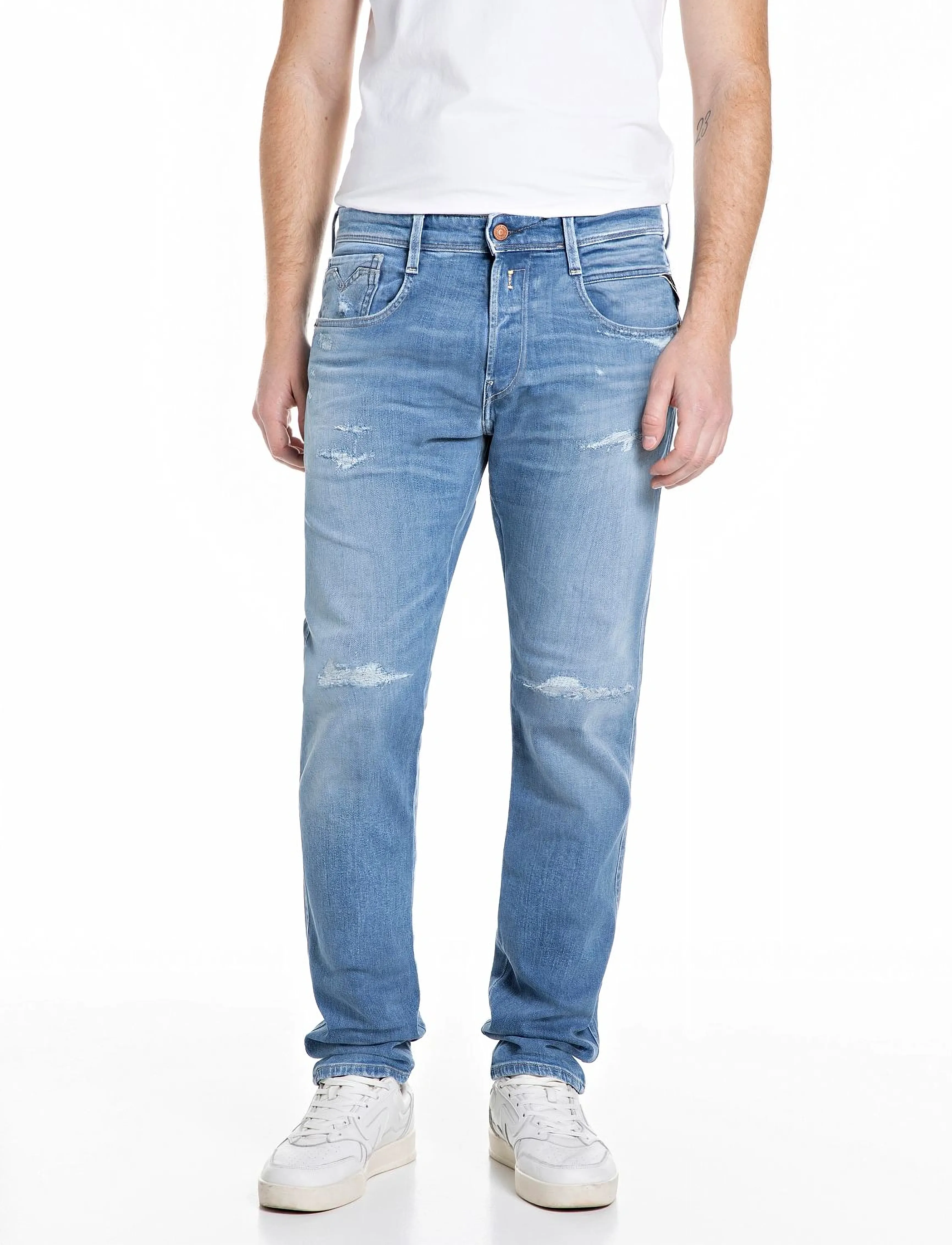 Replay Anbass Trousers Slim 573 Eco Plus, 32 x 32, Blue, Jeans > Smalle, Herre