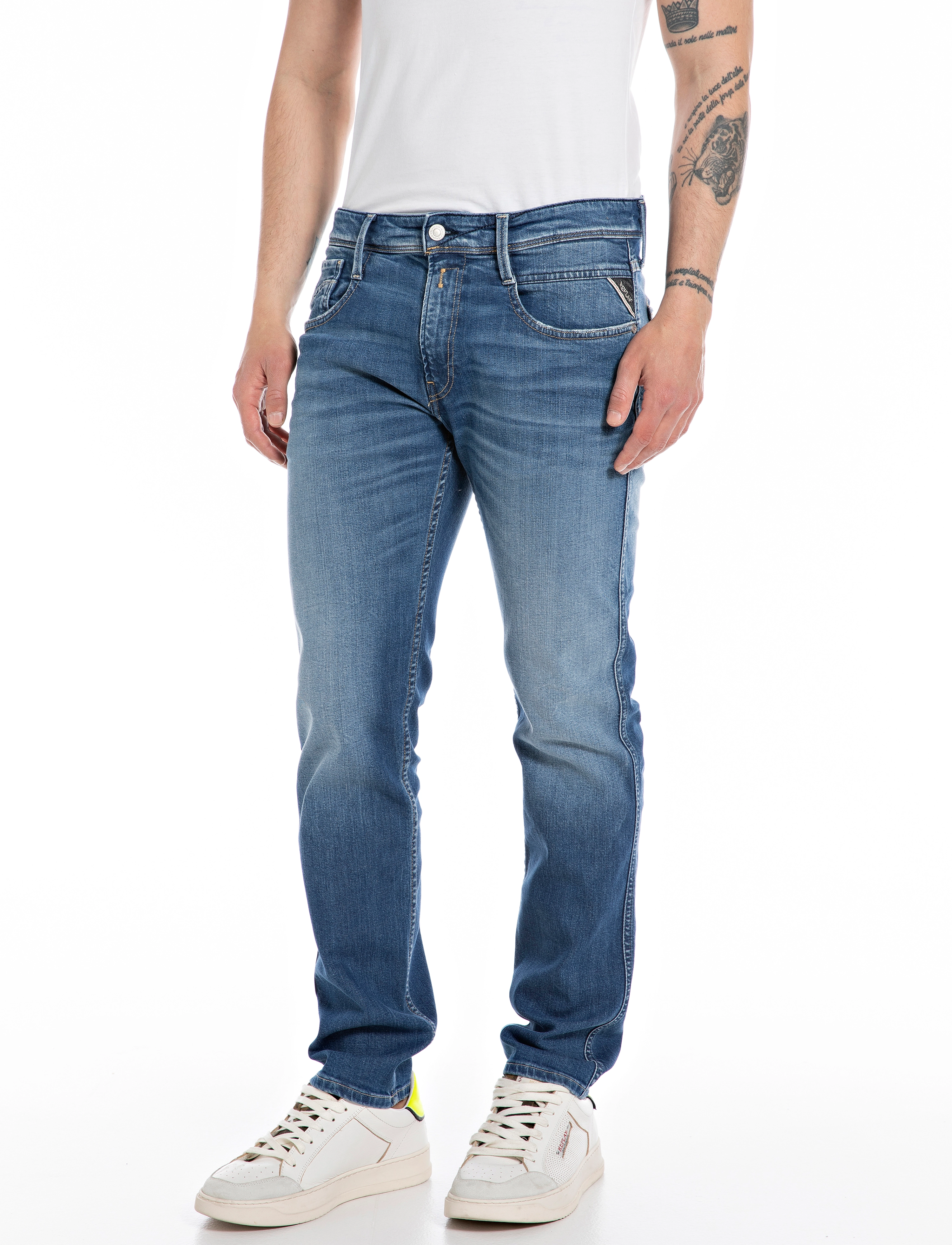 Replay - ANBASS Trousers SLIM 573 ONLINE - blue - 2