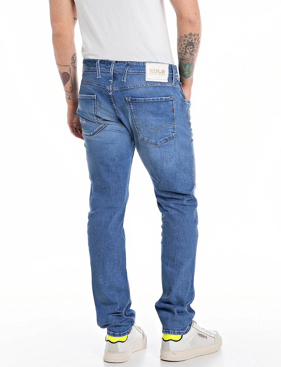 Replay - ANBASS Trousers SLIM 573 ECO PLUS - aptempti džinsai - blue - 2