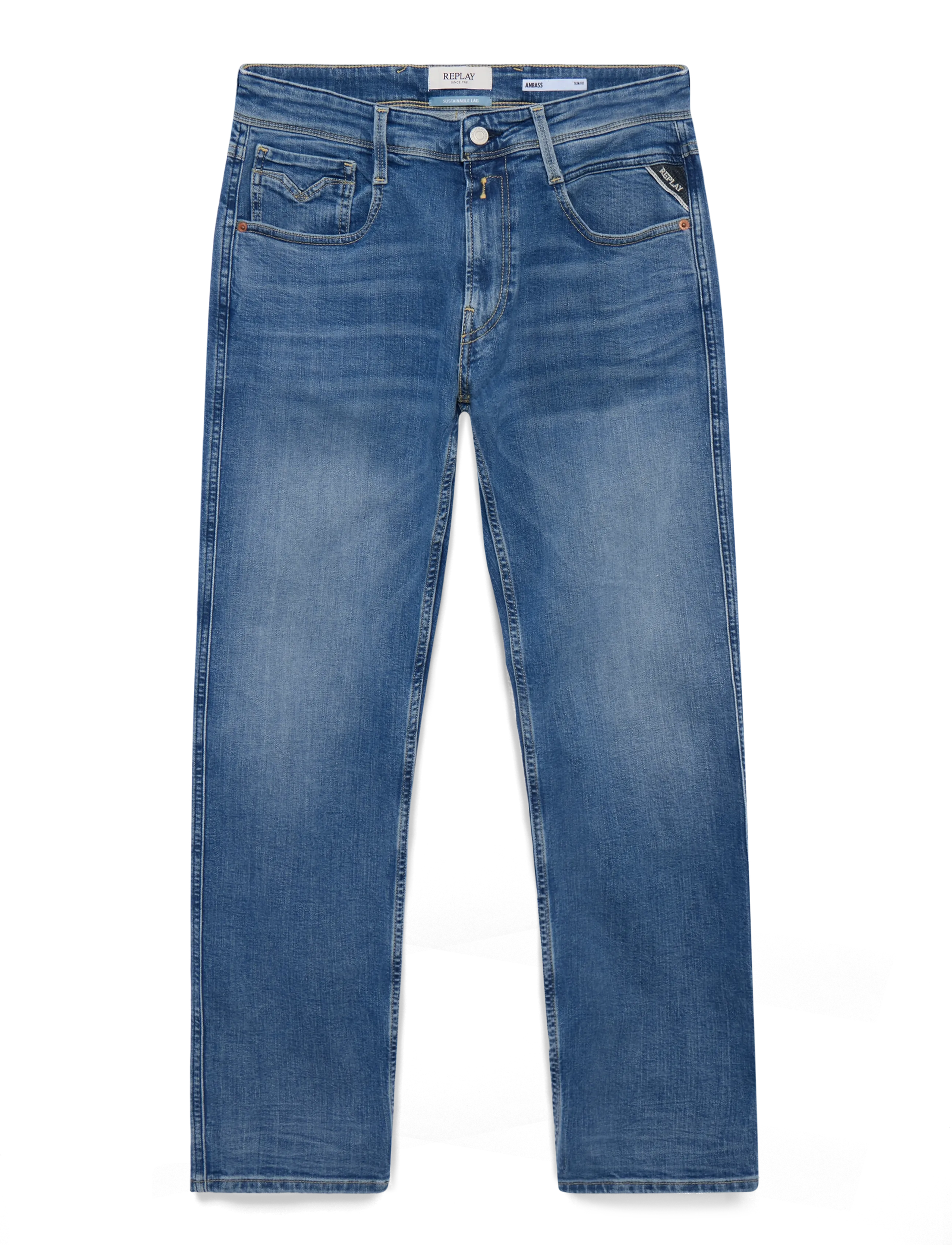 REPLAY Anbass Hosen Slim 573 Eco Plus Blau - 32x30 - Herren