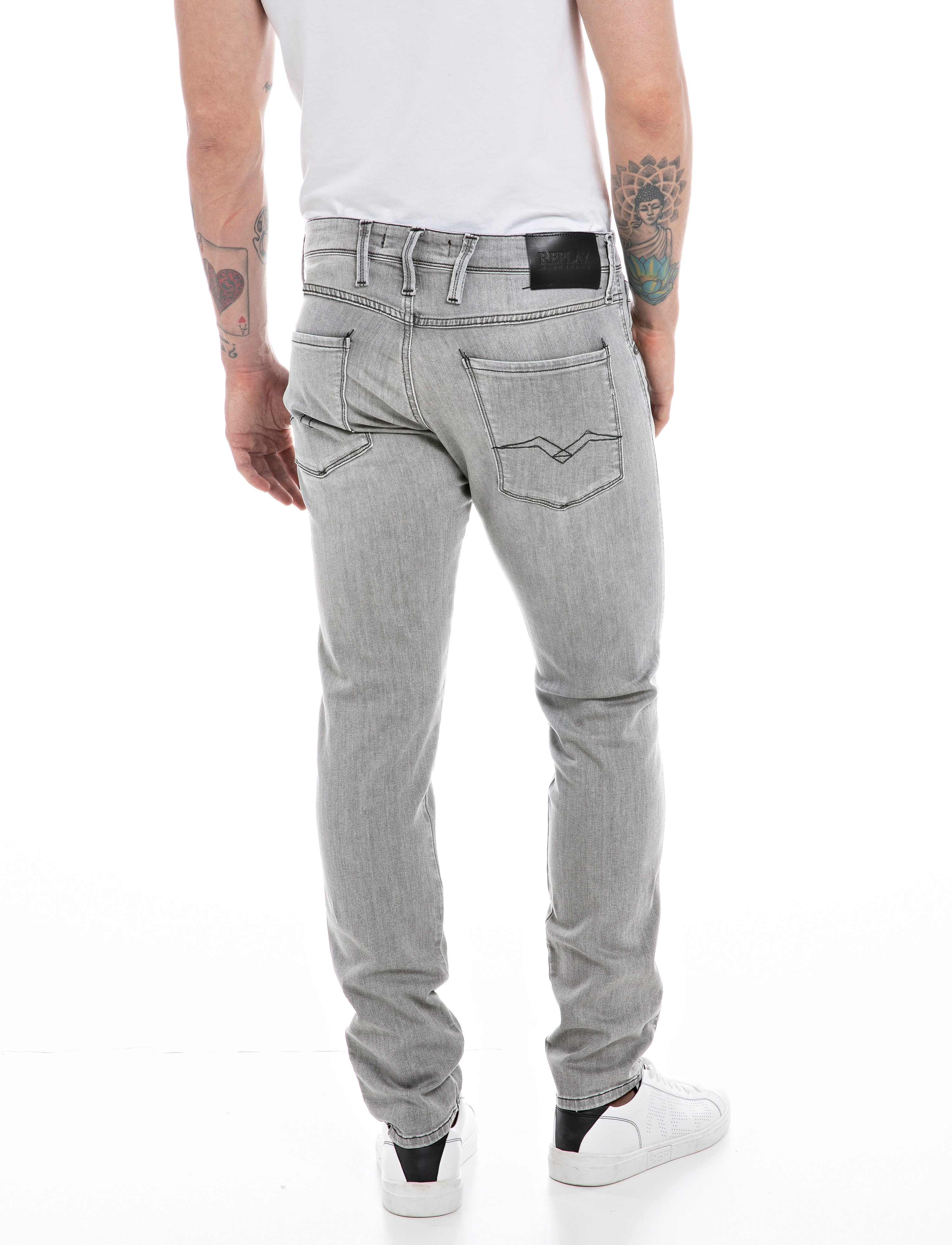 Replay - ANBASS Trousers SLIM 573 ONLINE - grey - 3