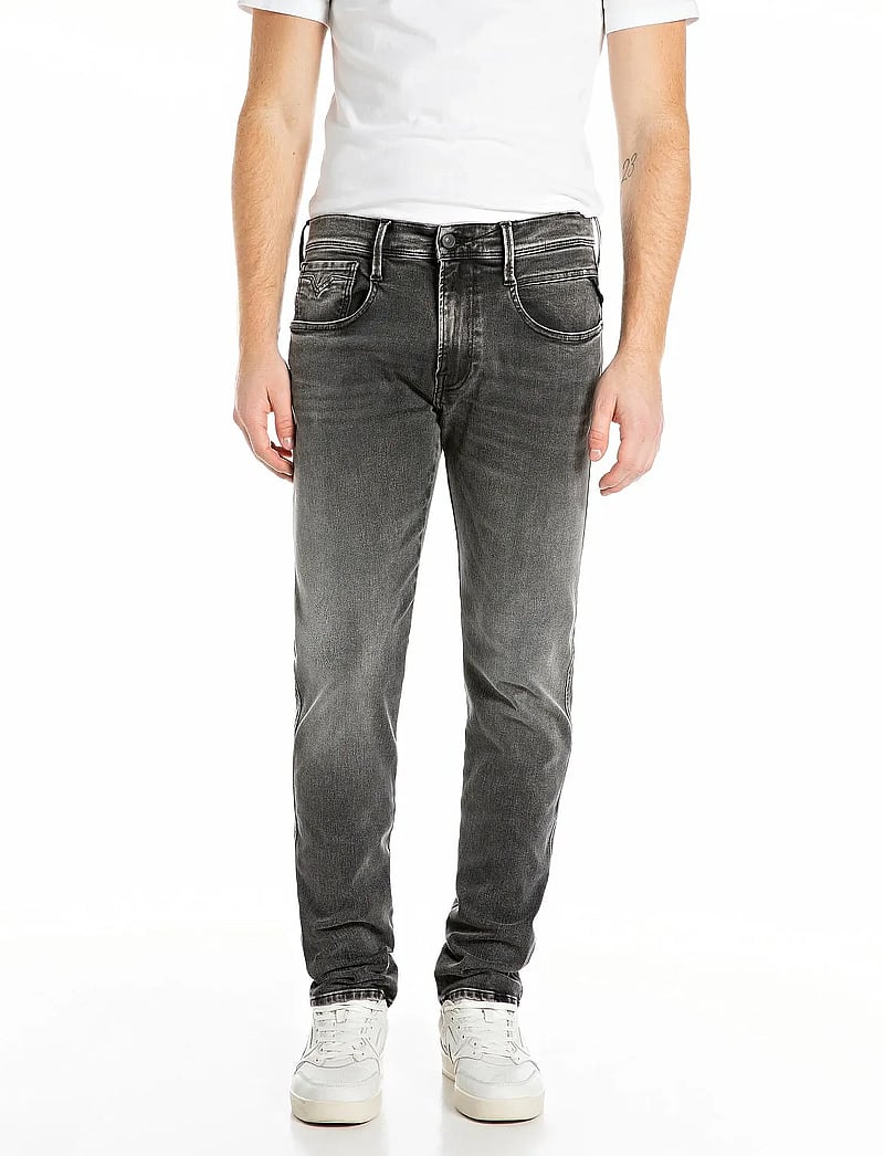 Replay - ANBASS Trousers SLIM HYPERFLEX ORIGINAL - regular jeans - dark grey - 0