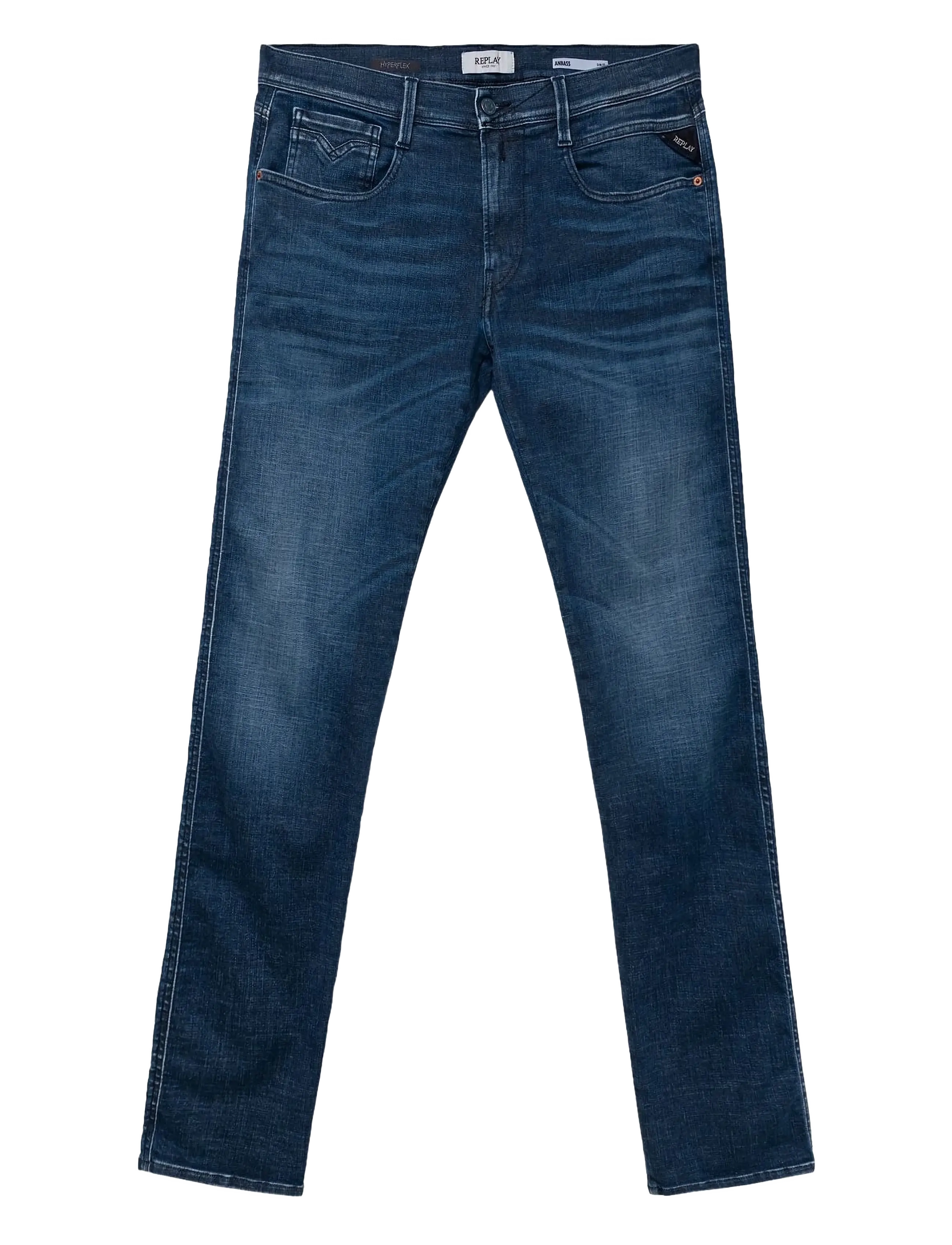 Replay ANBASS Trousers SLIM Hyperflex Matrix - Jeans - MEDIUM BLUE / blue