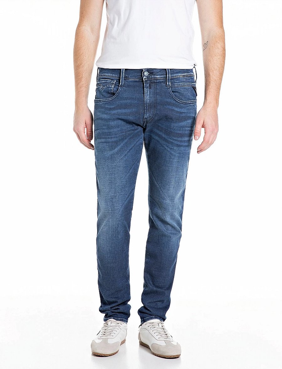 Replay - ANBASS Trousers SLIM Hyperflex Matrix - slim jeans - medium blue - 0