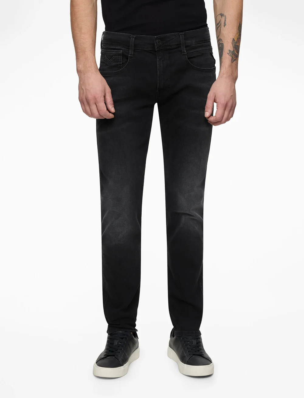Replay - ANBASS Trousers SLIM Hyperflex Dust - slim jeans - black - 0
