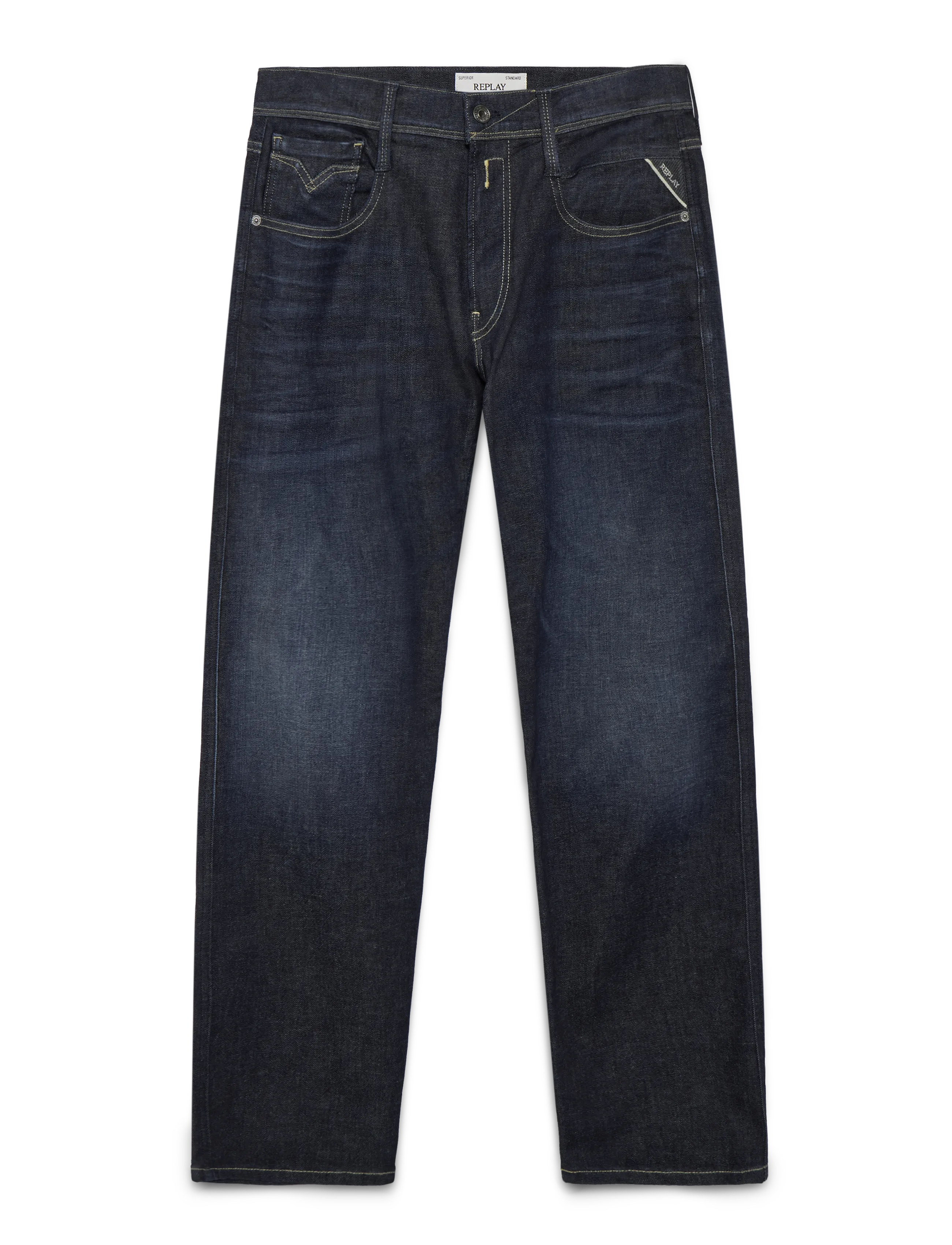 Replay Anbass Trousers Slim Hyperflex Dust, 33 x 32, Jeans, Blau - Slim, Männerswear