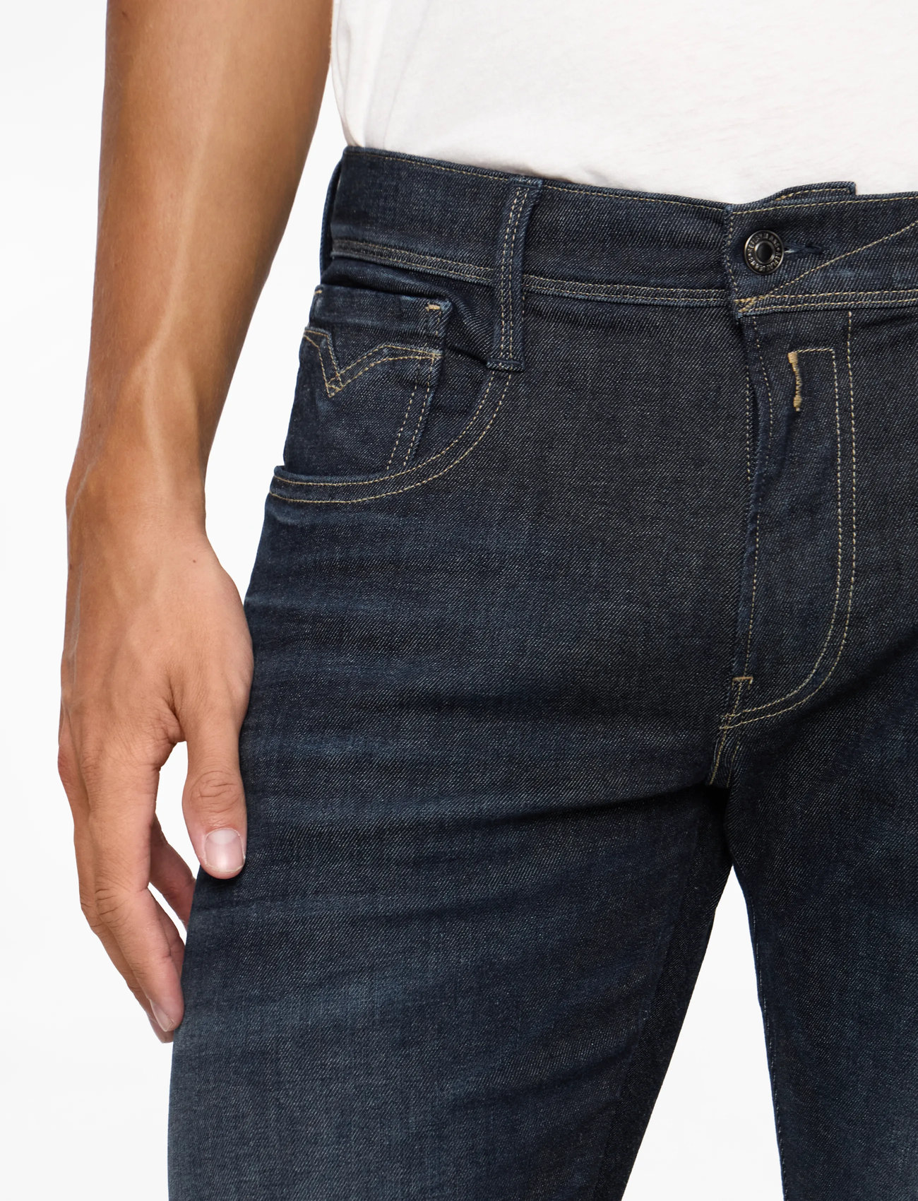 Replay - ANBASS Trousers SLIM Hyperflex Dust - kitsad teksad - dark blue - 5