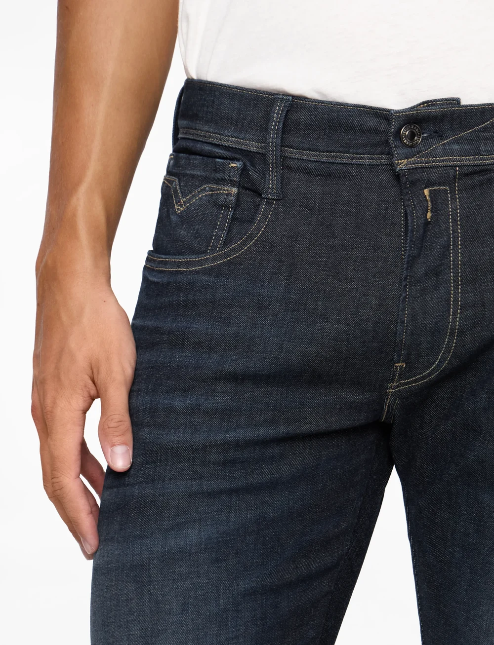 Replay - ANBASS Trousers SLIM Hyperflex Dust - slim jeans - dark blue - 5