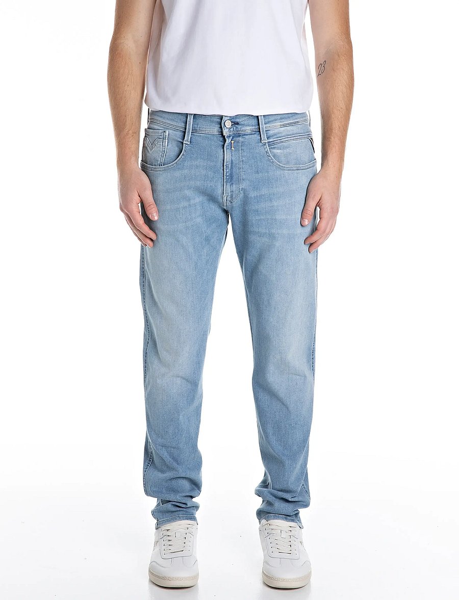 Replay - ANBASS SLIM Hyperflex Dust DENIM Trousers - slim jeans - blue - 0