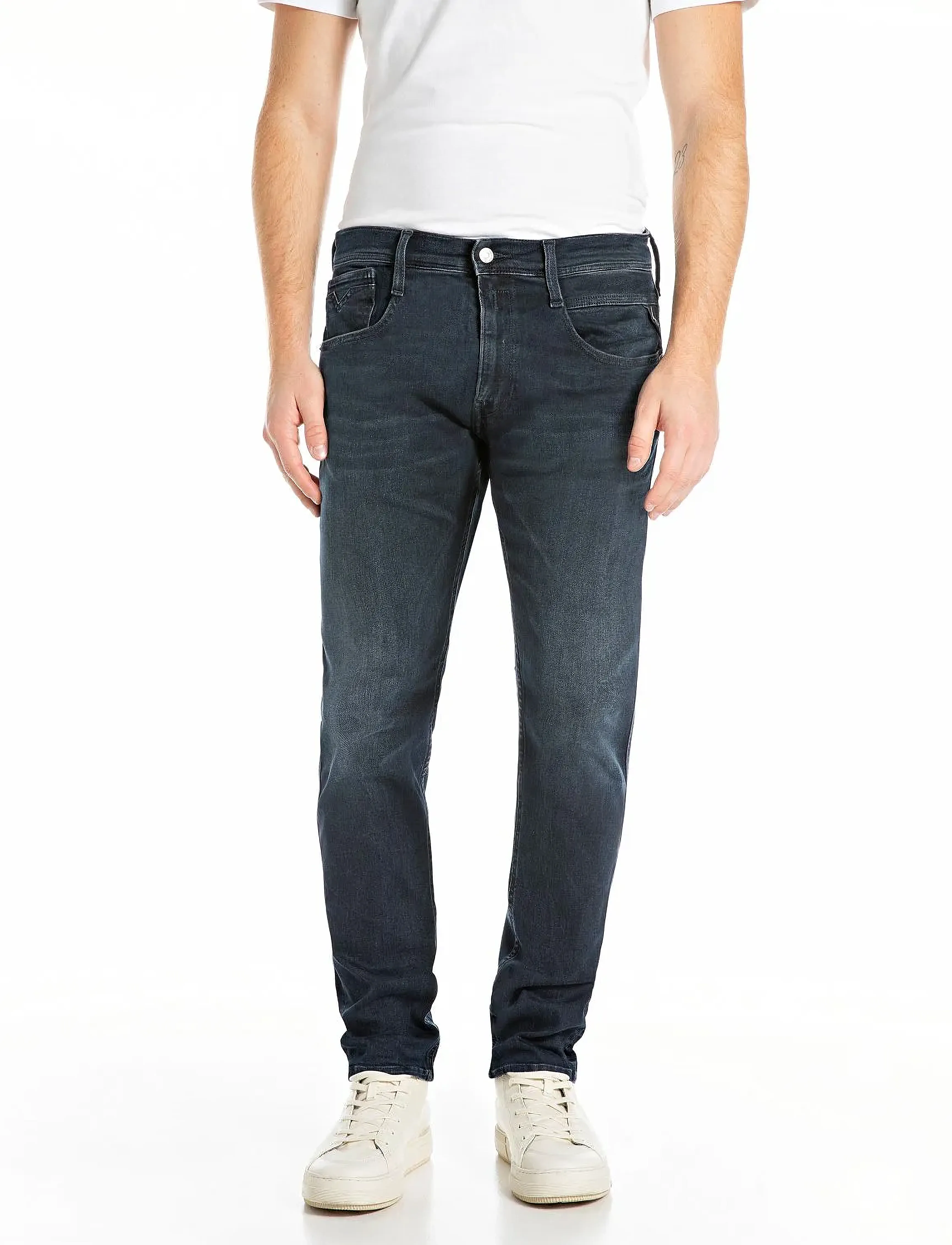 Replay Anbass Trousers Slim Hyperflex Original, 29 x 32, Navy, Jeans > Smalle, Herre