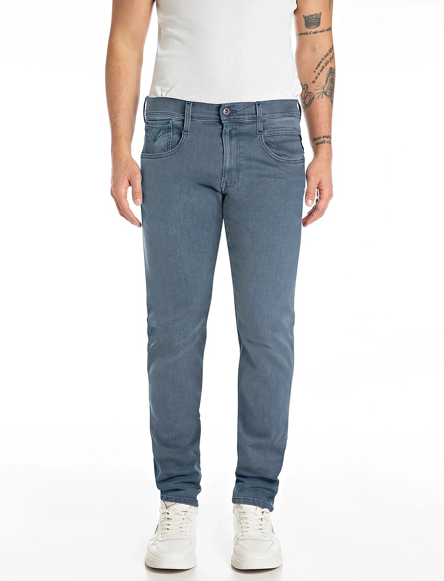 Replay - ANBASS SLIM HYPERFLEX ECO PLUS Sustainable DENIM Trousers - grey - 0