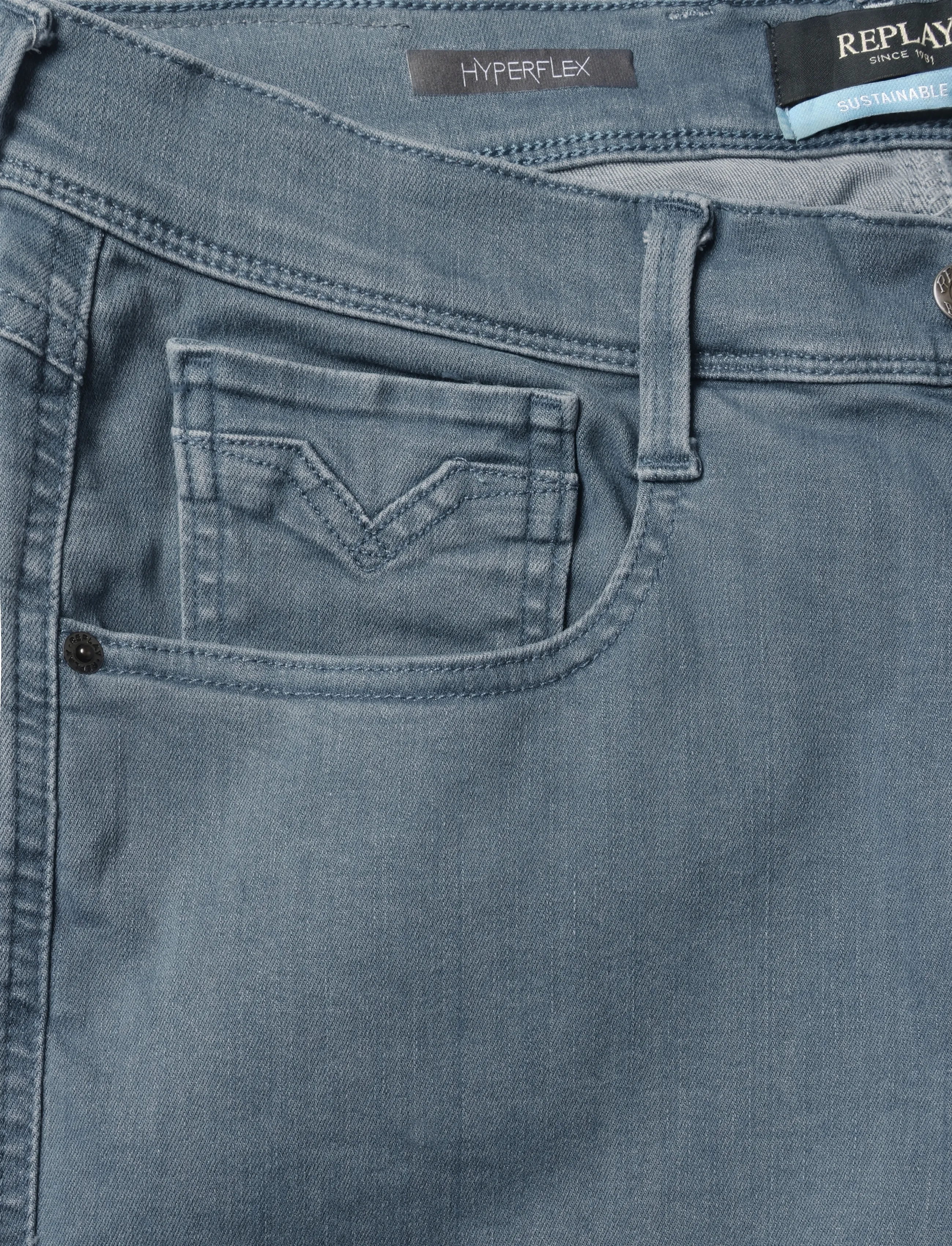 Replay - ANBASS SLIM HYPERFLEX ECO PLUS Sustainable DENIM Trousers - grey - 4