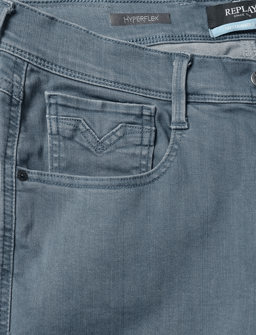 Replay - ANBASS SLIM HYPERFLEX ECO PLUS Sustainable DENIM Trousers - grey - 4