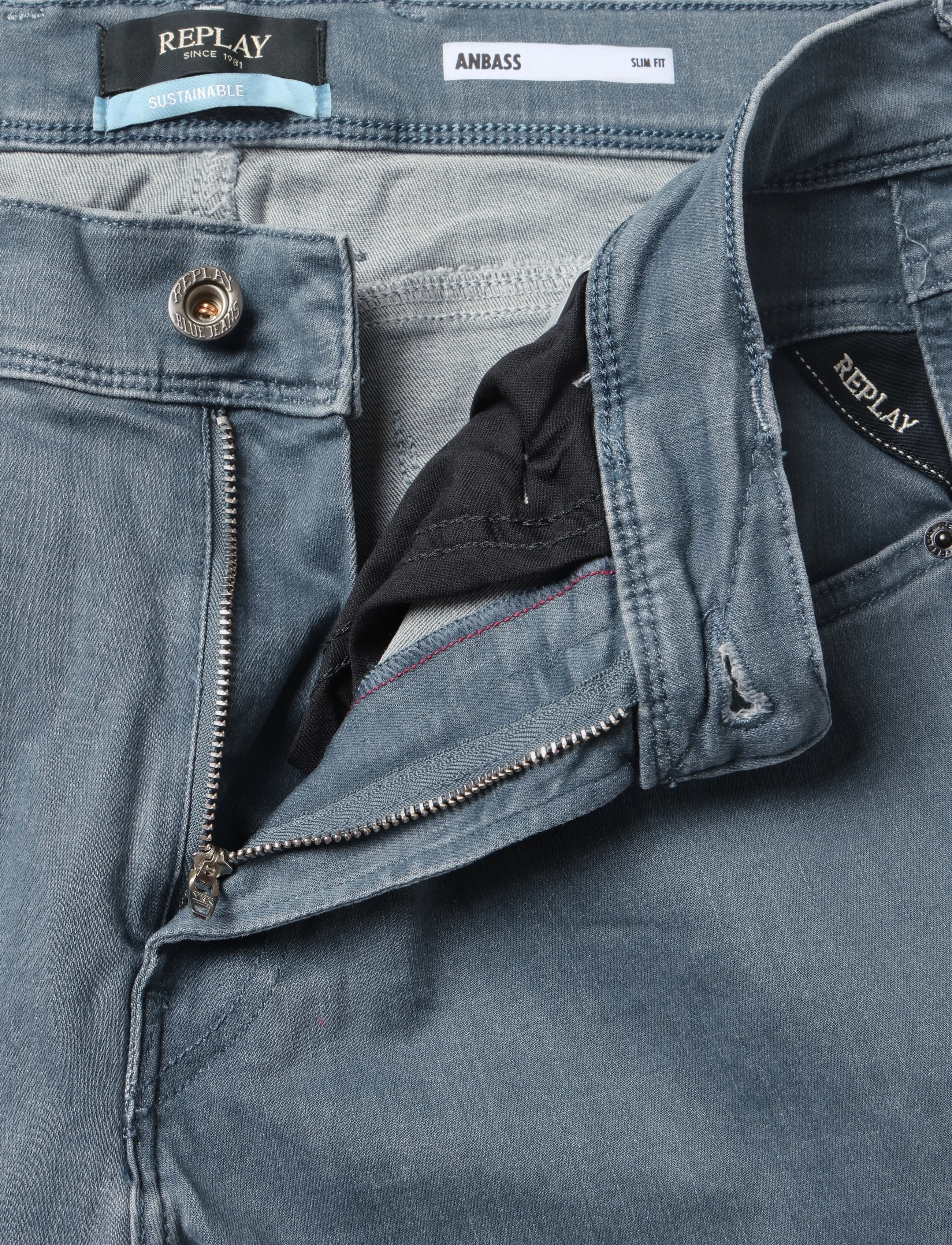 Replay - ANBASS SLIM HYPERFLEX ECO PLUS Sustainable DENIM Trousers - grey - 5