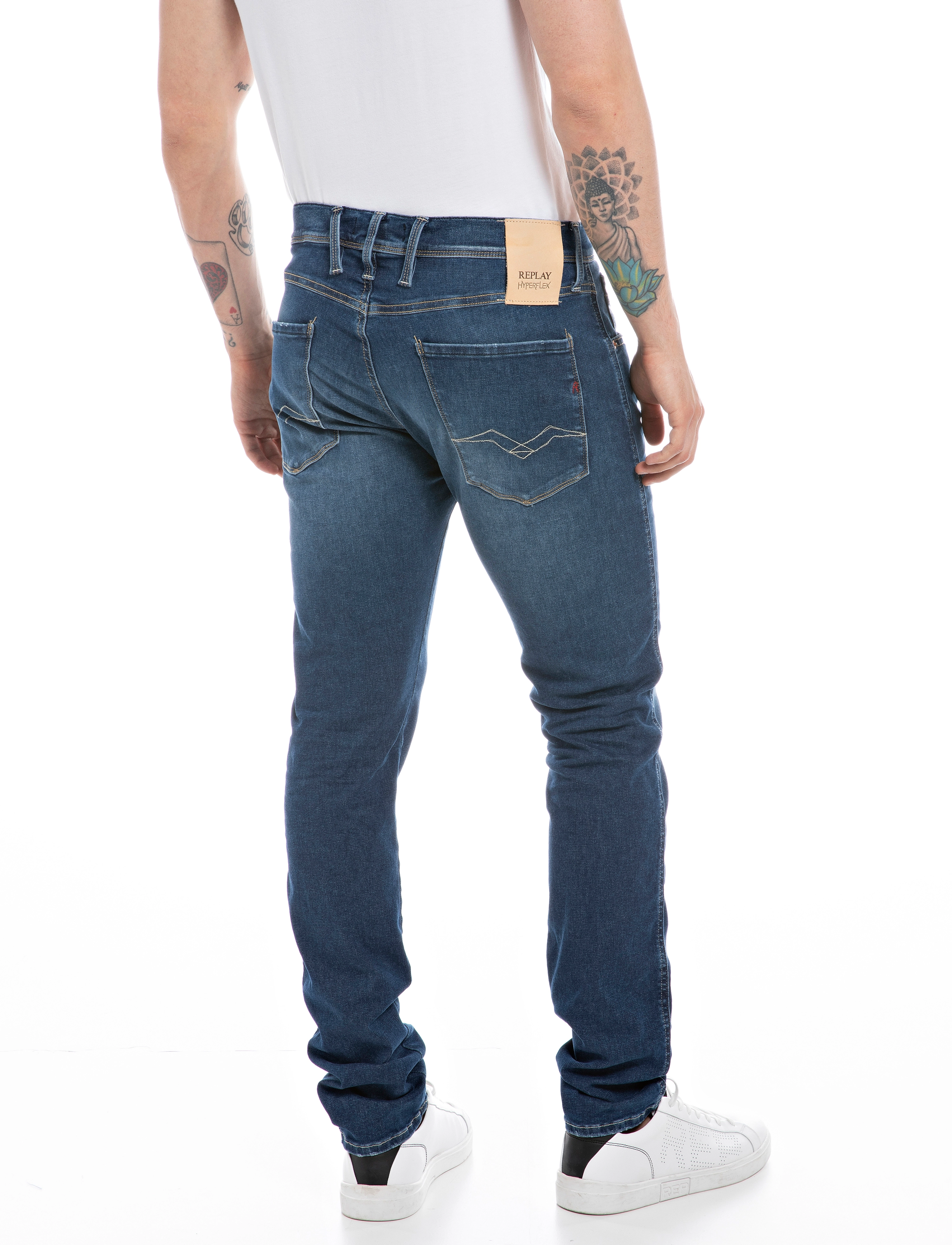 Replay - ANBASS Trousers SLIM HYPERFLEX ORIGINAL - blue - 3