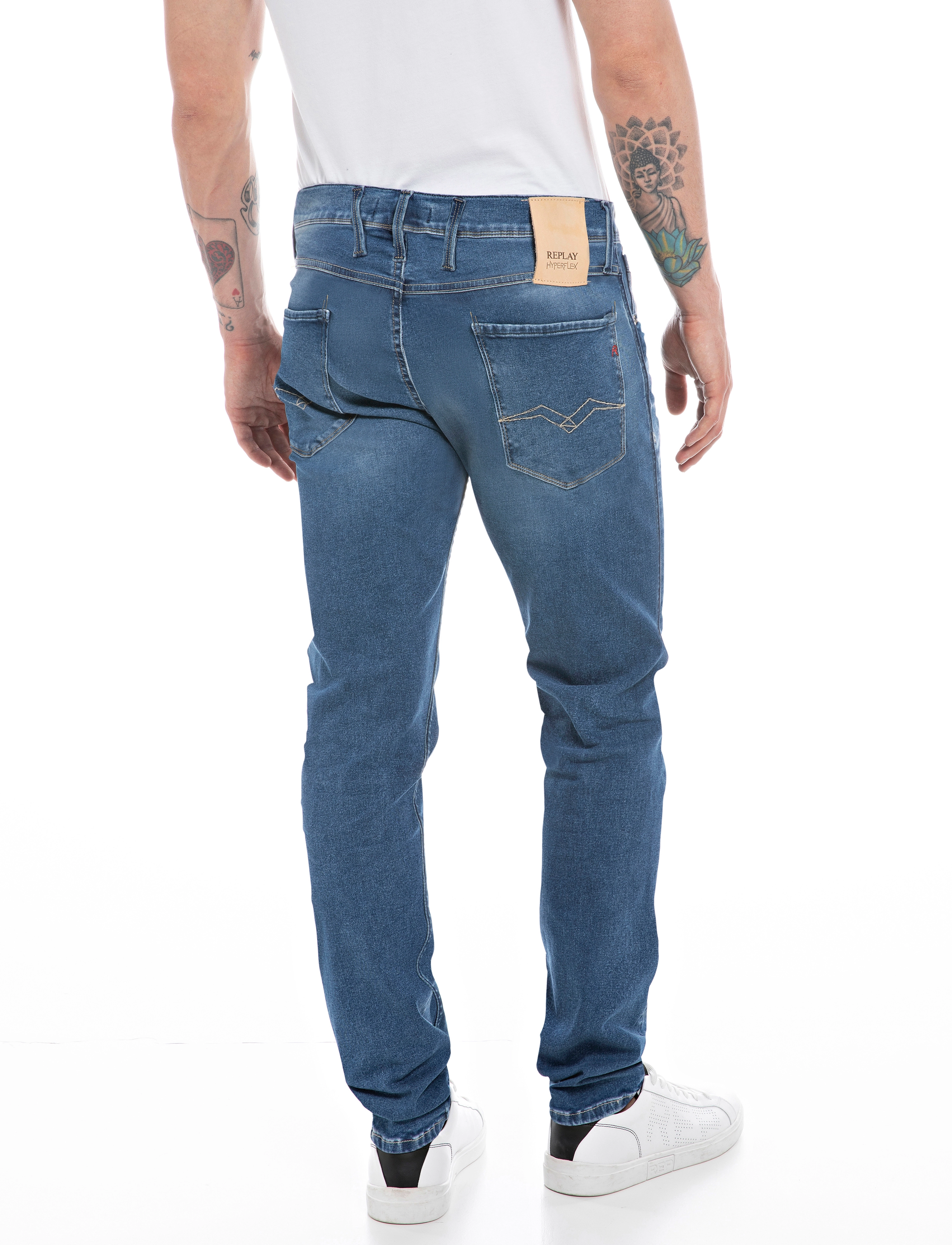 Replay - ANBASS Trousers SLIM HYPERFLEX ORIGINAL - blue - 3